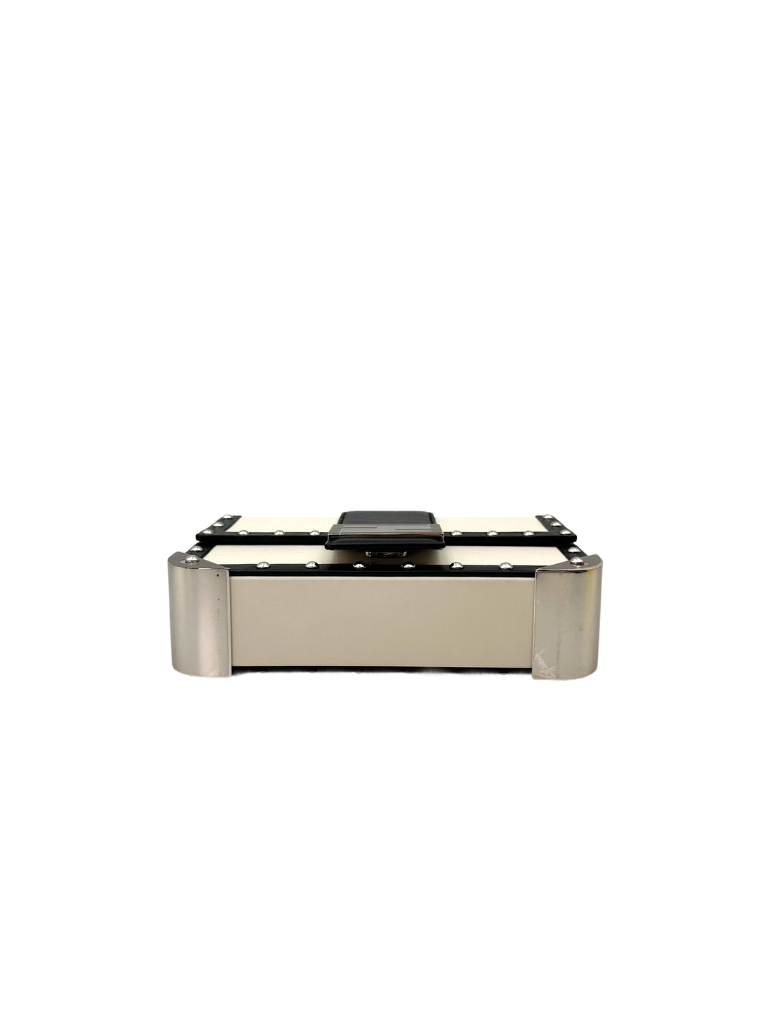 Fendi Baguette Trunk Black/White Leather Shoulder Bag FF107