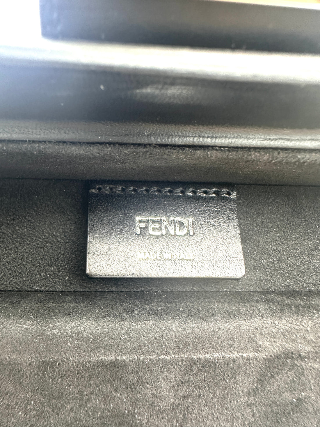 Fendi Baguette Trunk Black/White Leather Shoulder Bag FF107