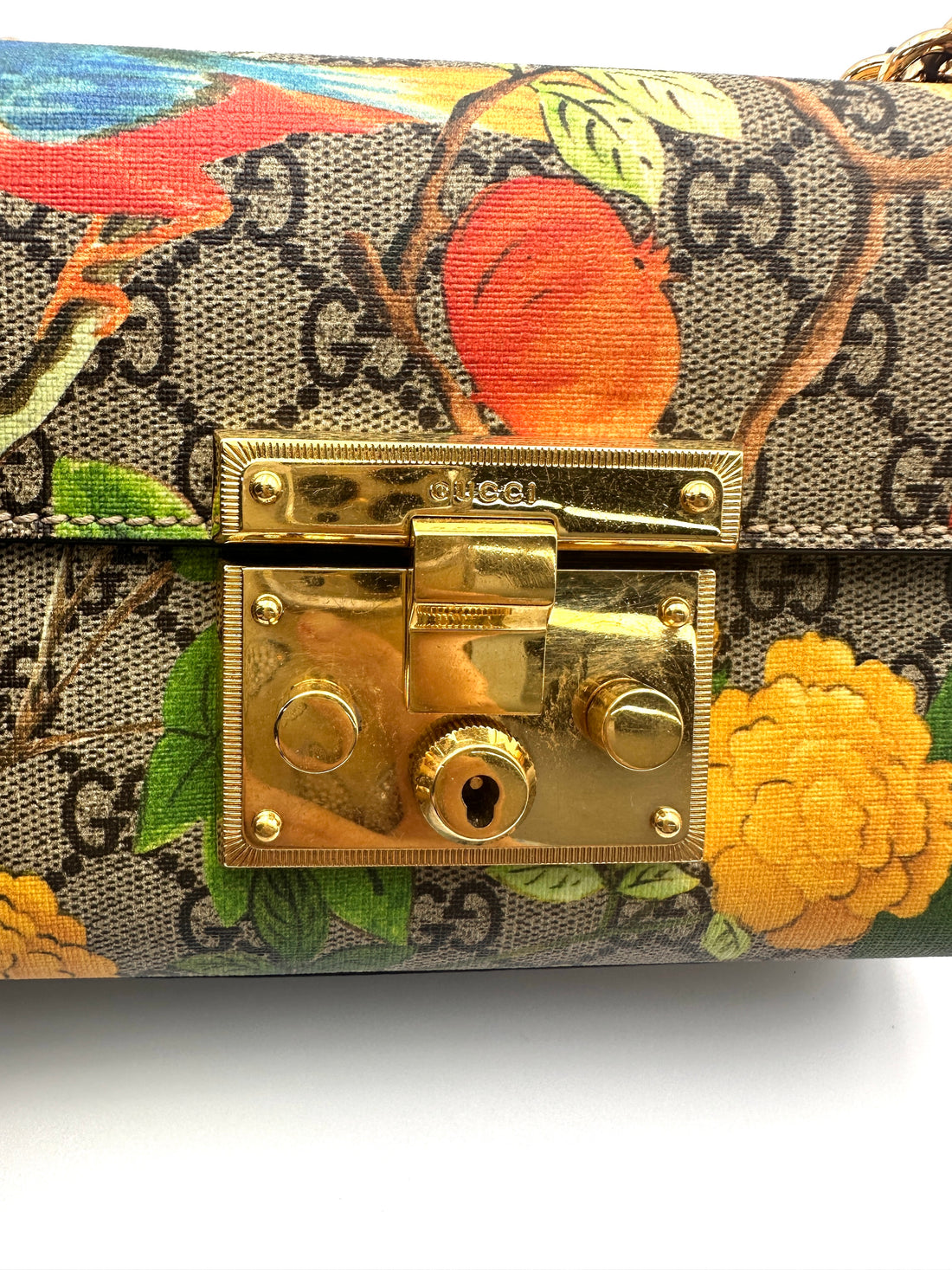 Gucci Padlock Floral Bird GG Canvas Small Size Shoulder Bag GG1085