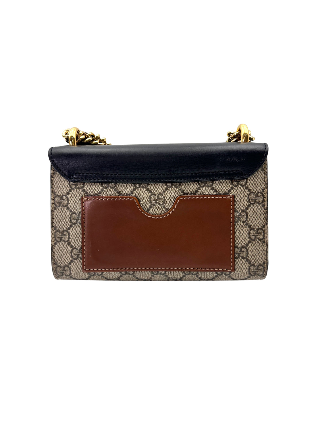 Gucci Padlock GG Canvas & Black Leather Handle Shoulder Bag GG1087