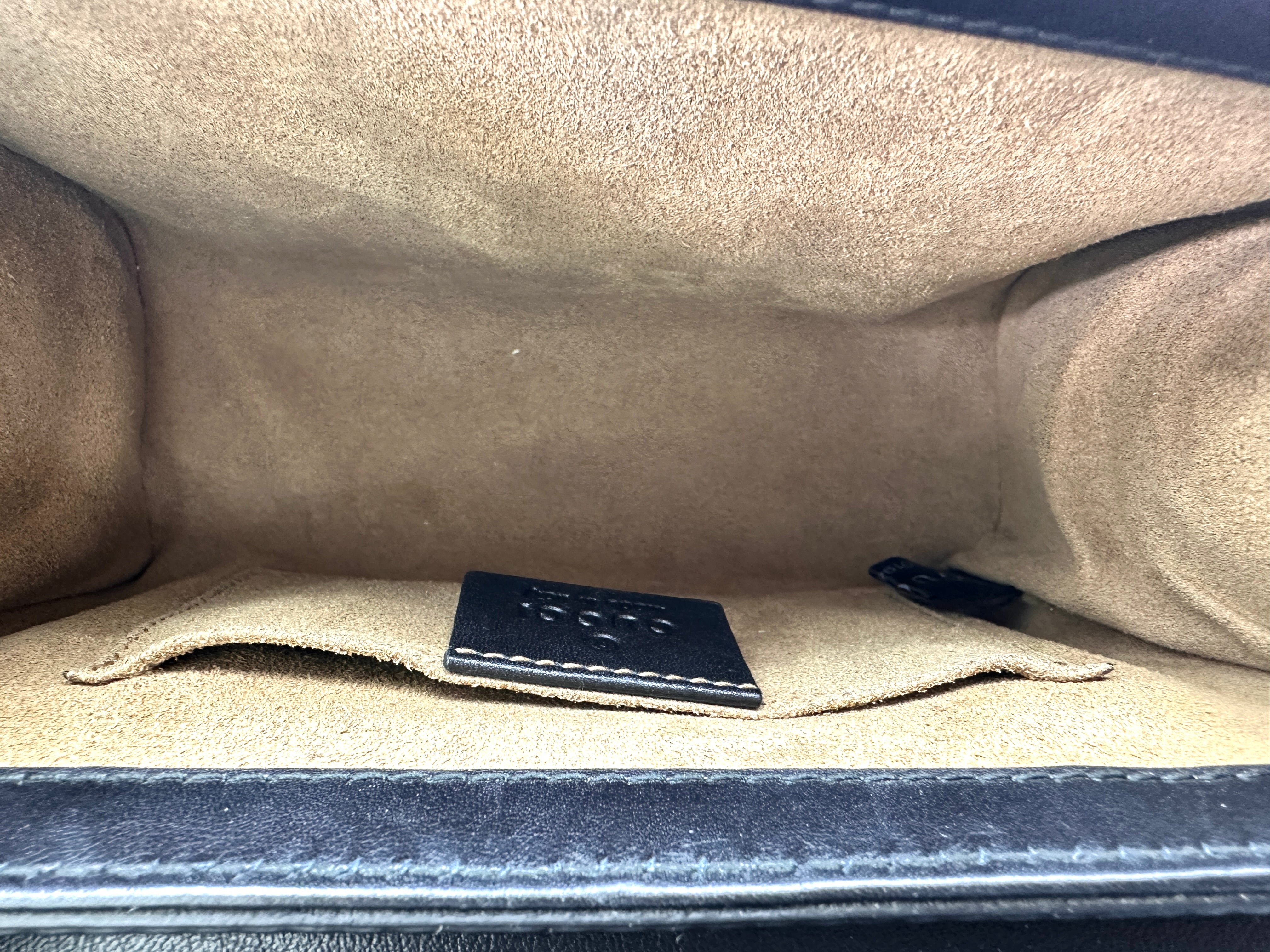 Gucci Padlock GG Canvas & Black Leather Handle Shoulder Bag GG1087