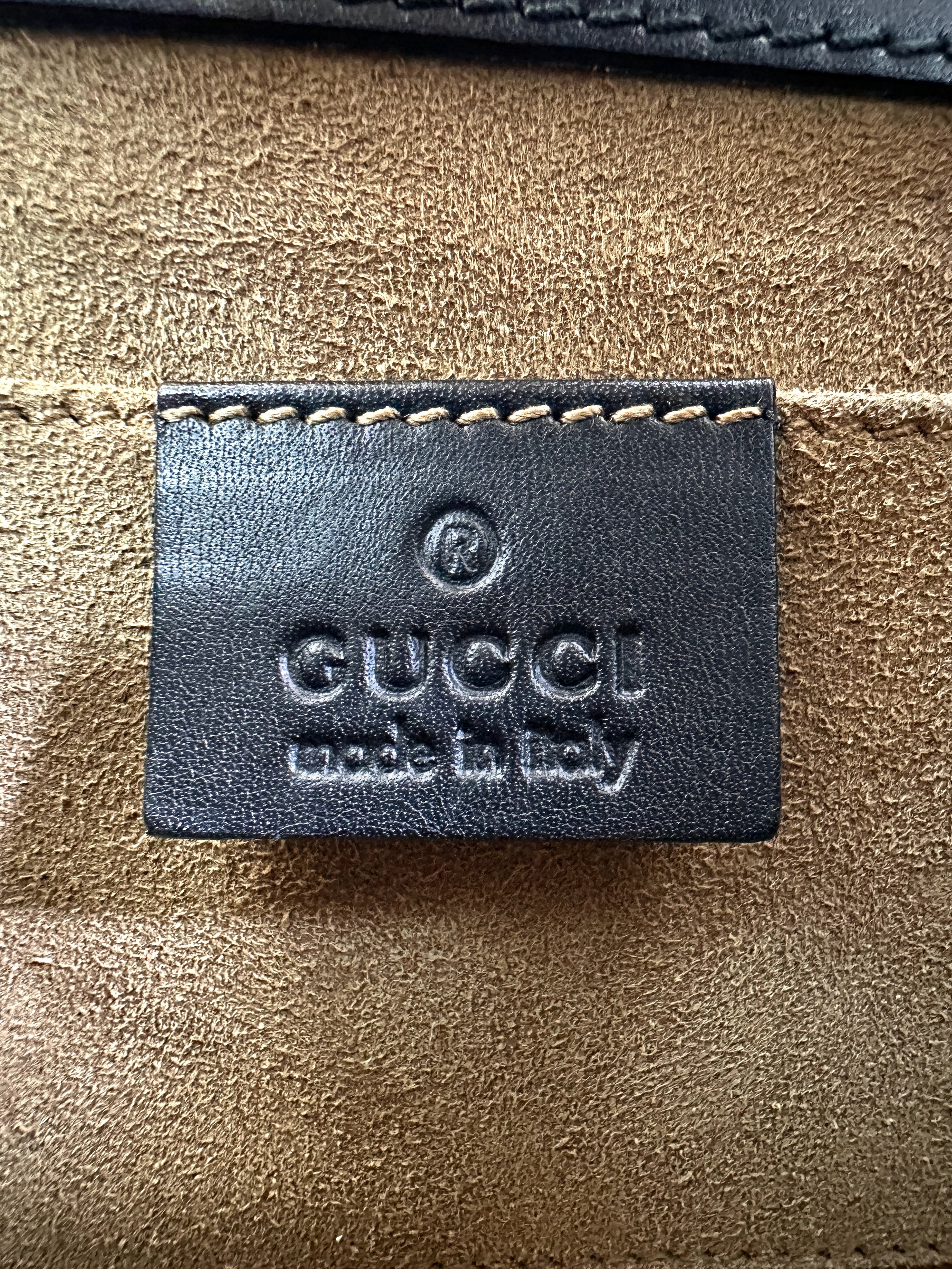 Gucci Padlock GG Canvas & Black Leather Handle Shoulder Bag GG1087