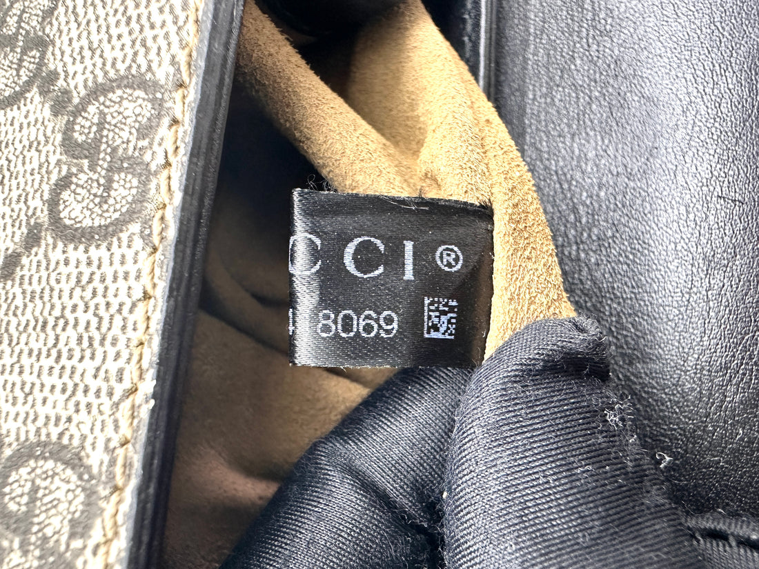 Gucci Padlock GG Canvas & Black Leather Handle Shoulder Bag GG1087