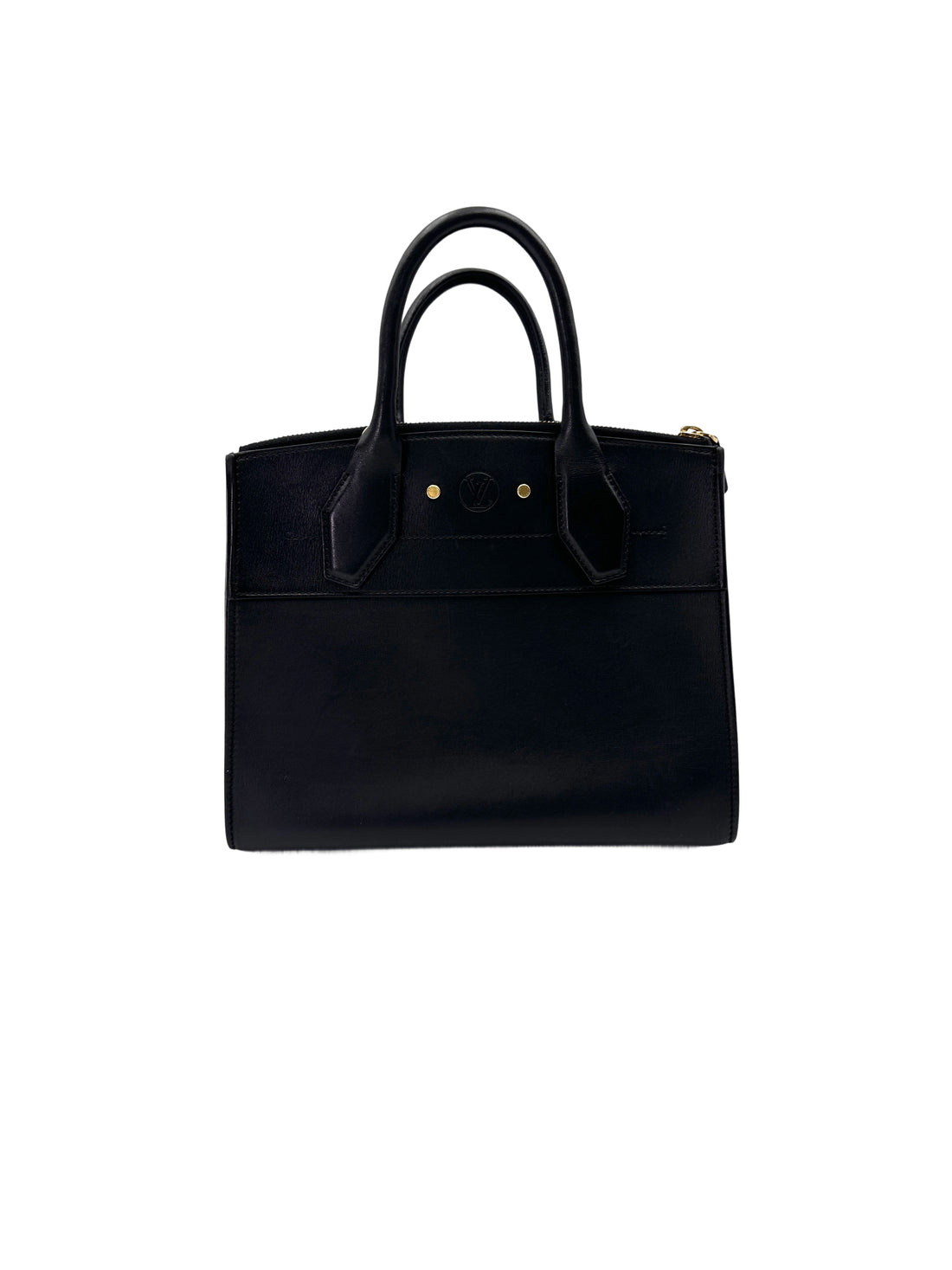 Louis Vuitton City Steamer MM Black Grained Leather Handle Bag LV2810