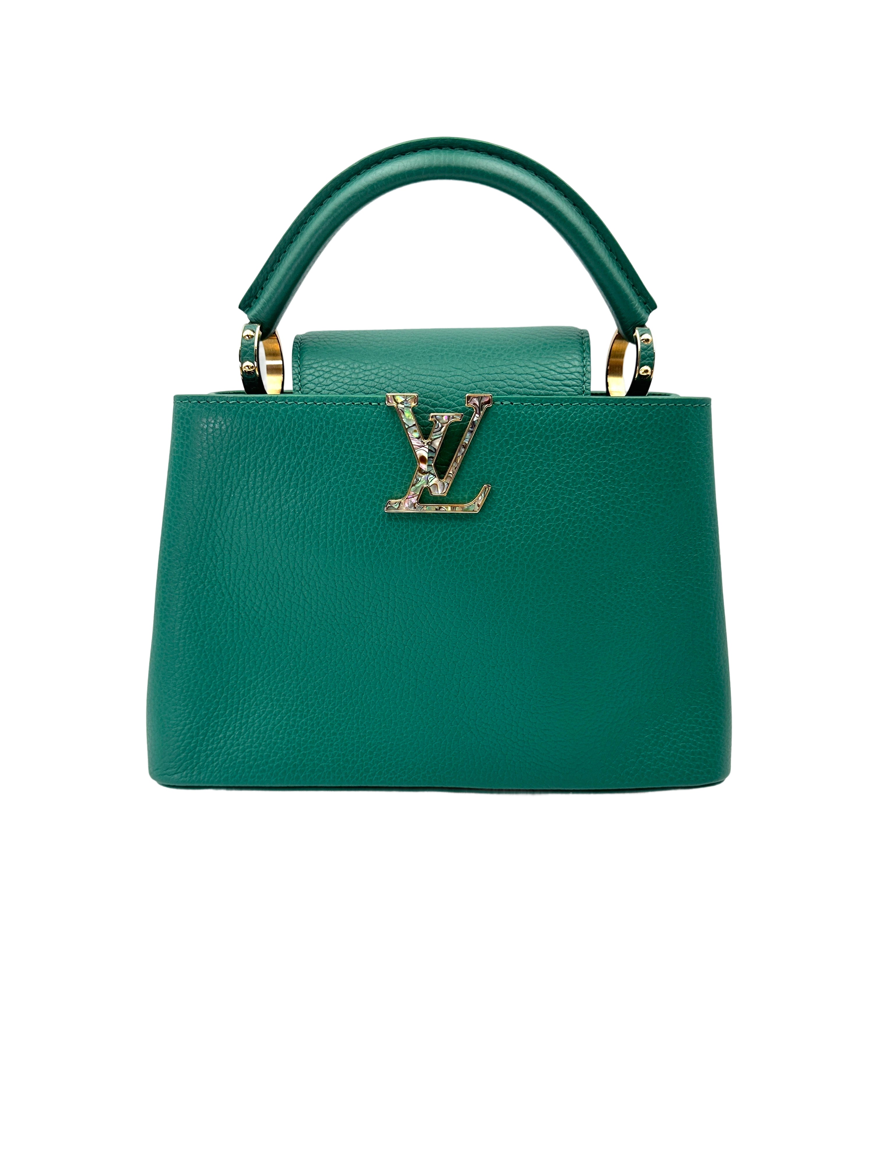 Louis Vuitton Capucines BB Green Leather Handle Bag LV2811