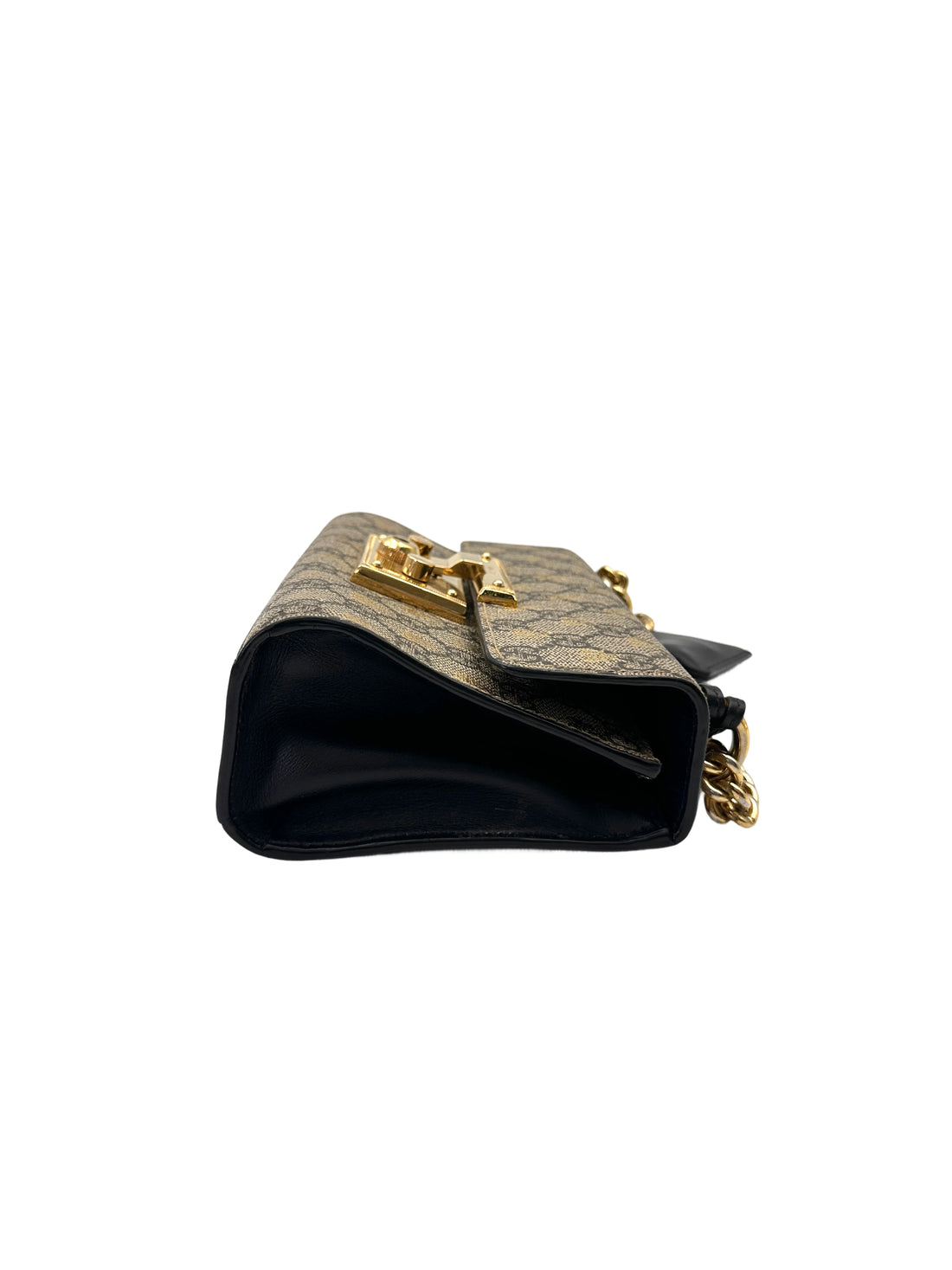 Gucci Padlock Bee Star Black Leather Shoulder Bag GG1086