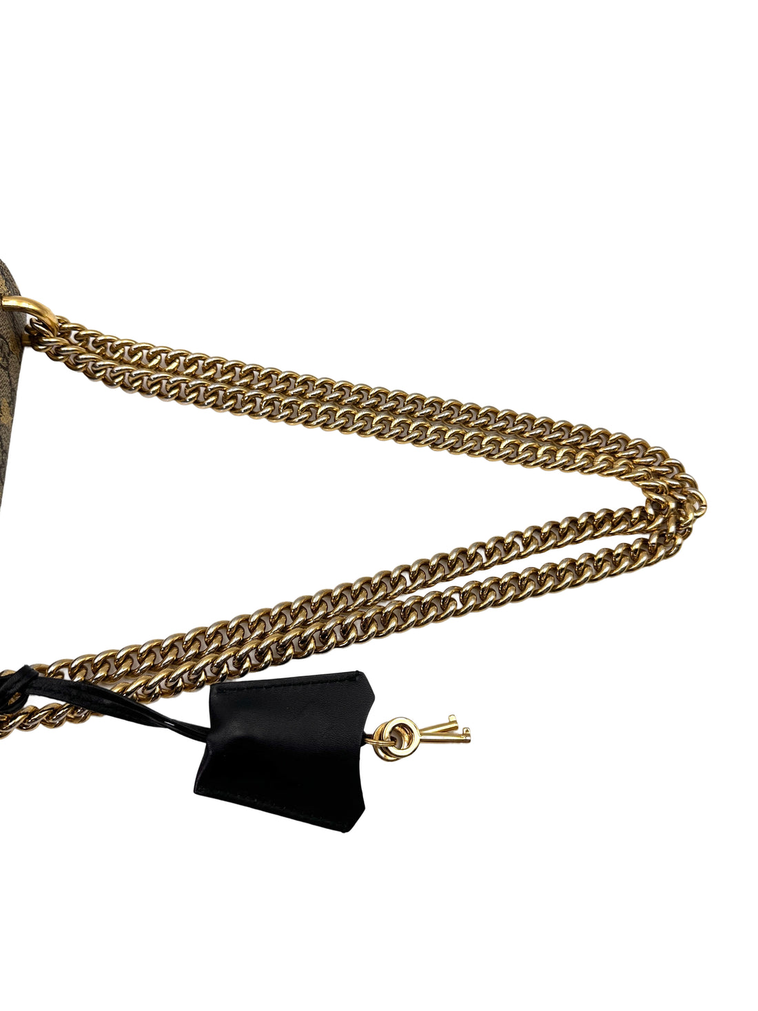 Gucci Padlock Bee Star Black Leather Shoulder Bag GG1086