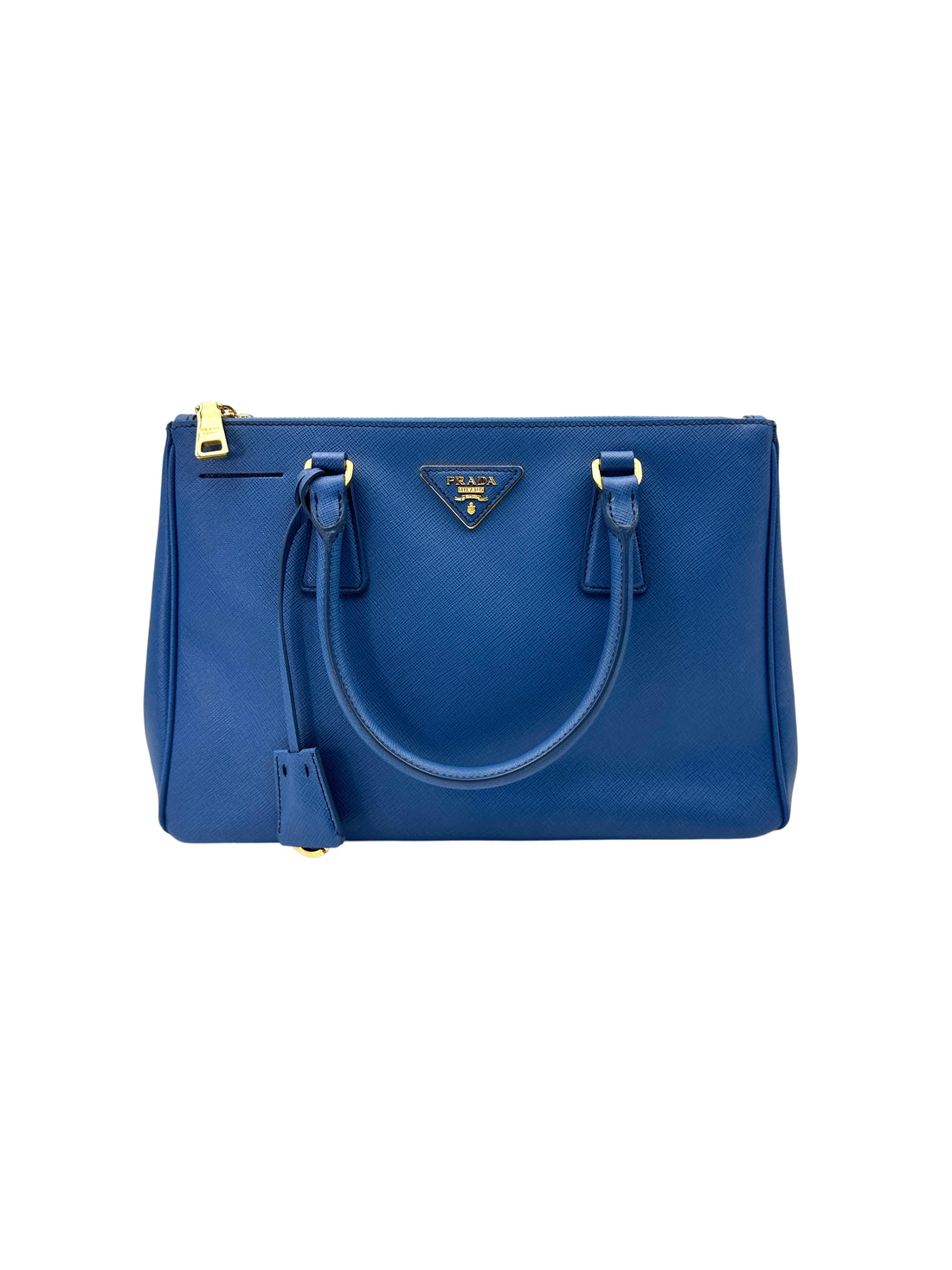 Prada Galleria Blue Saffiano Leather Handle Bag PR373