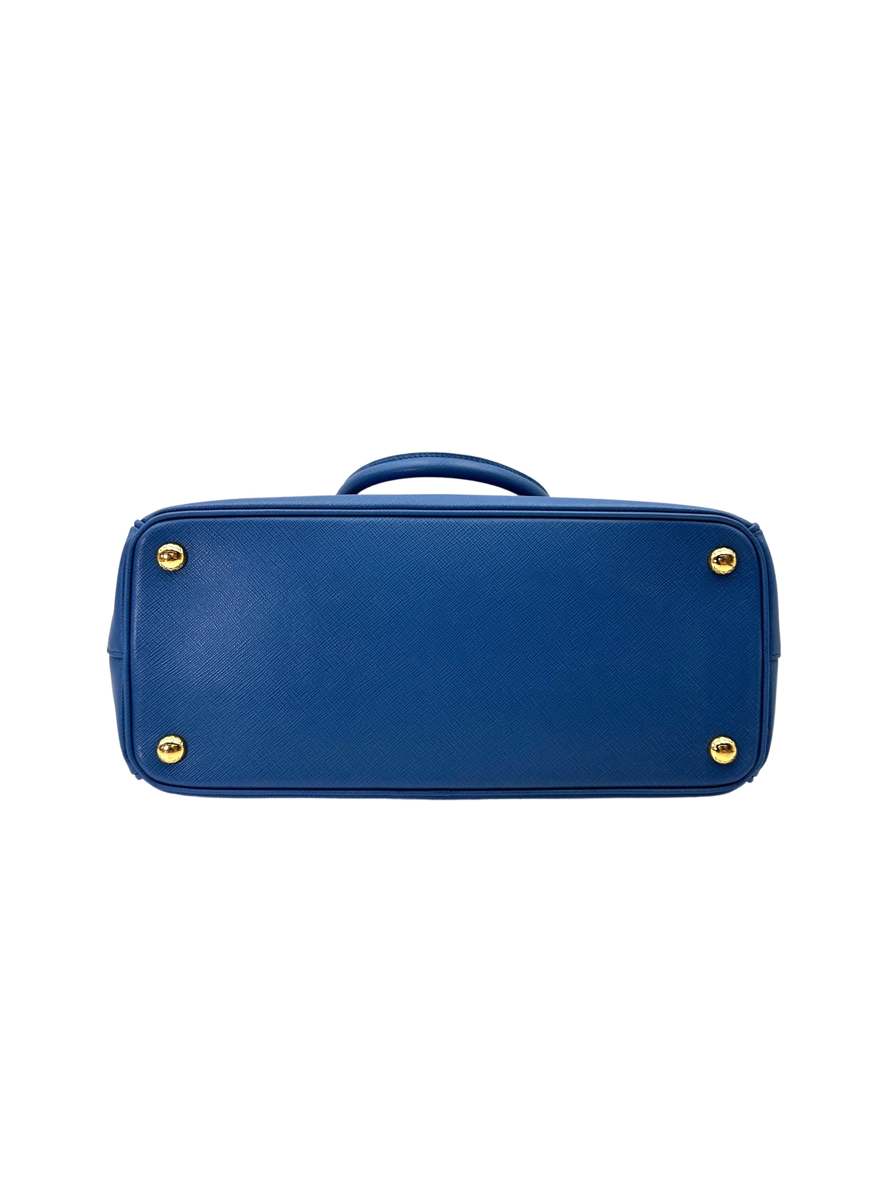 Prada Galleria Blue Saffiano Leather Handle Bag PR373