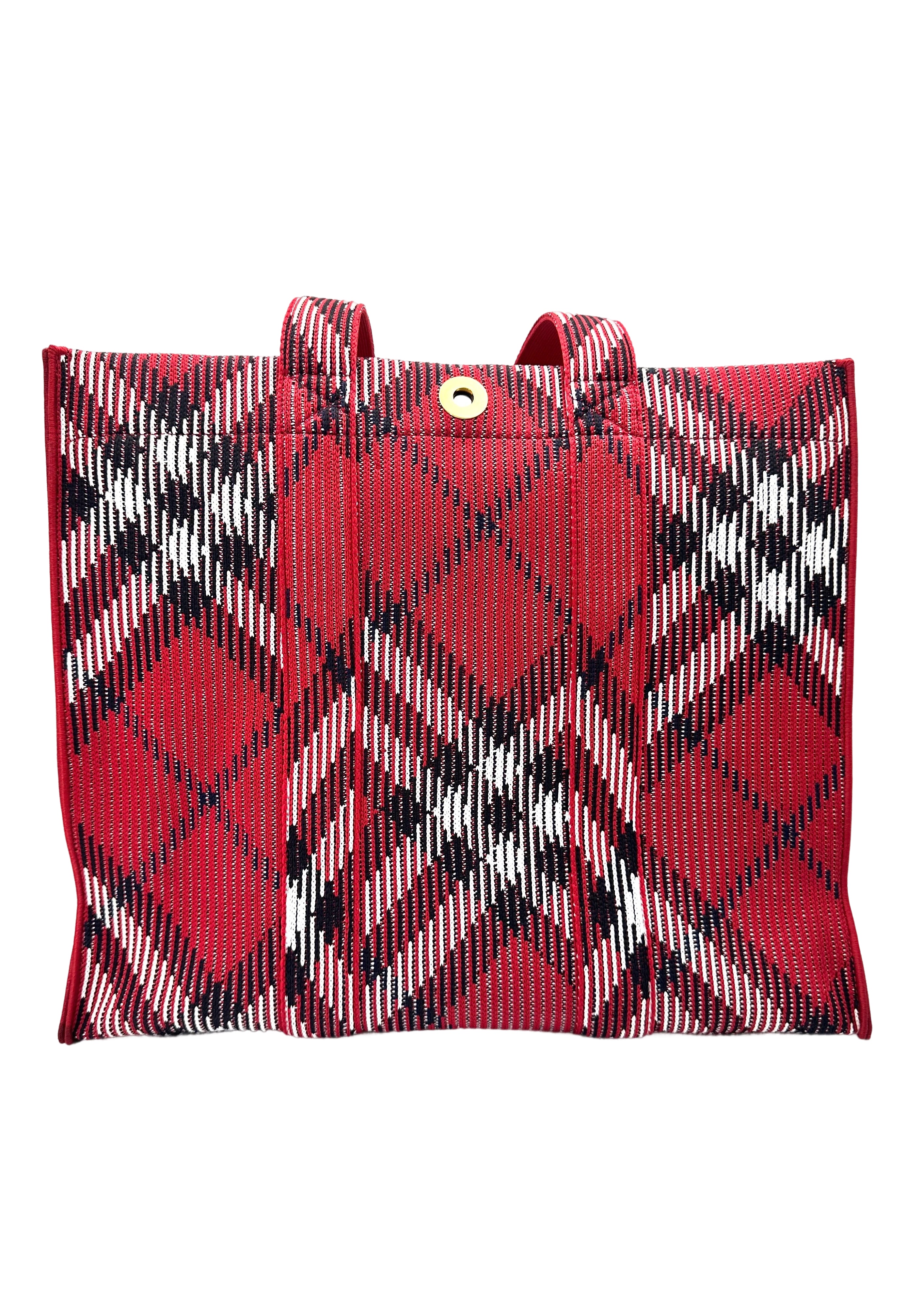 Burberry Red Nova Check Canvas Handle Bag BR59