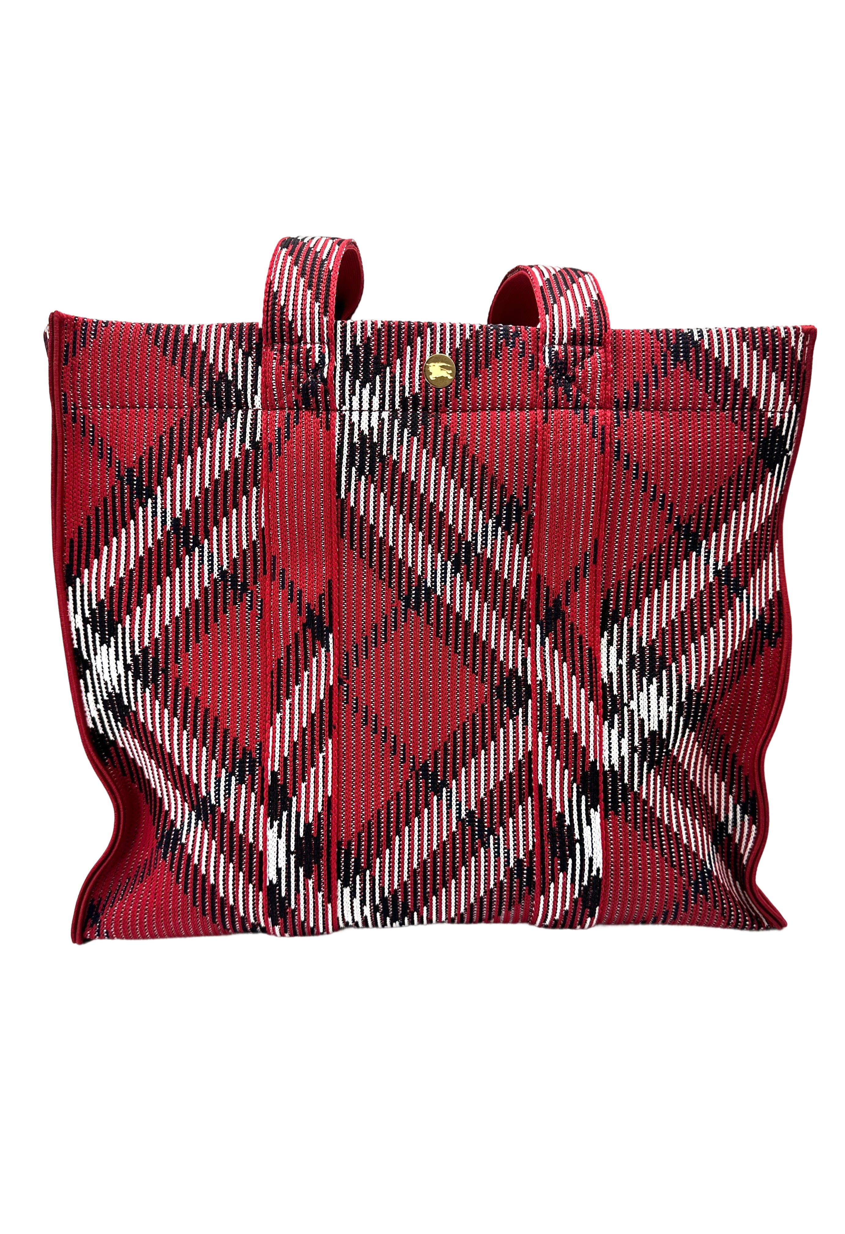 Burberry Red Nova Check Canvas Handle Bag BR59