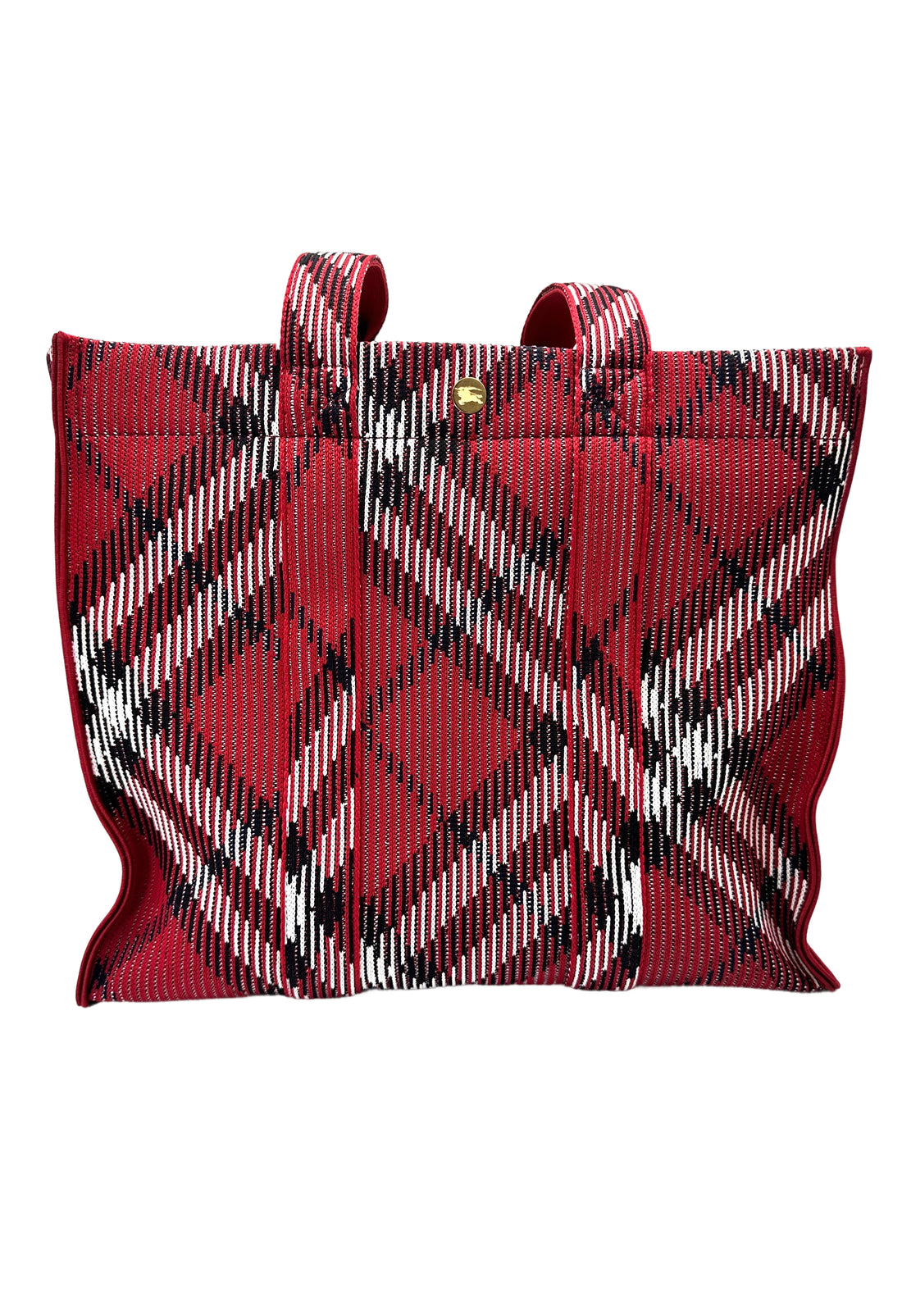 Burberry Red Nova Check Canvas Handle Bag BR59
