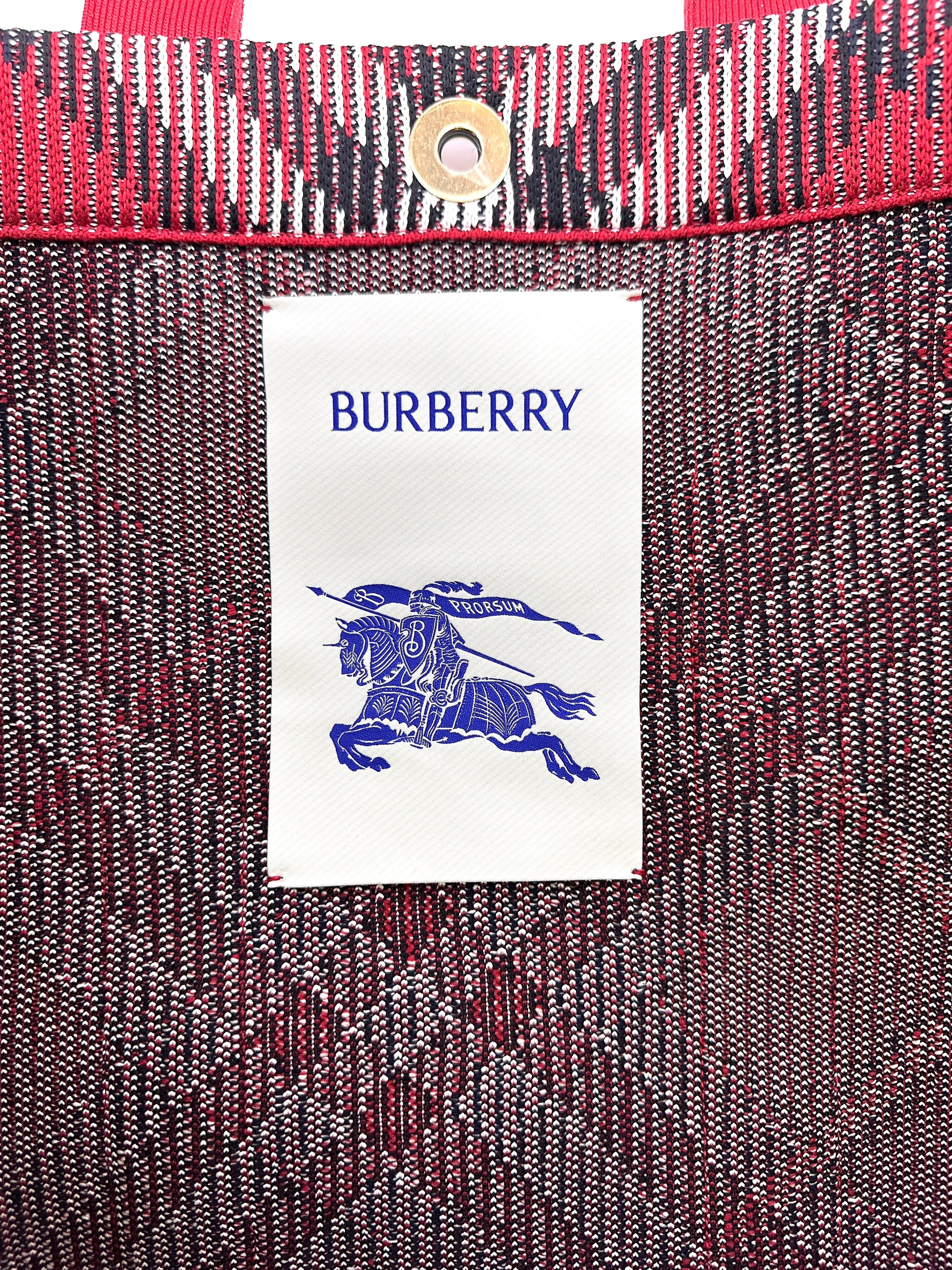Burberry Red Nova Check Canvas Handle Bag BR59