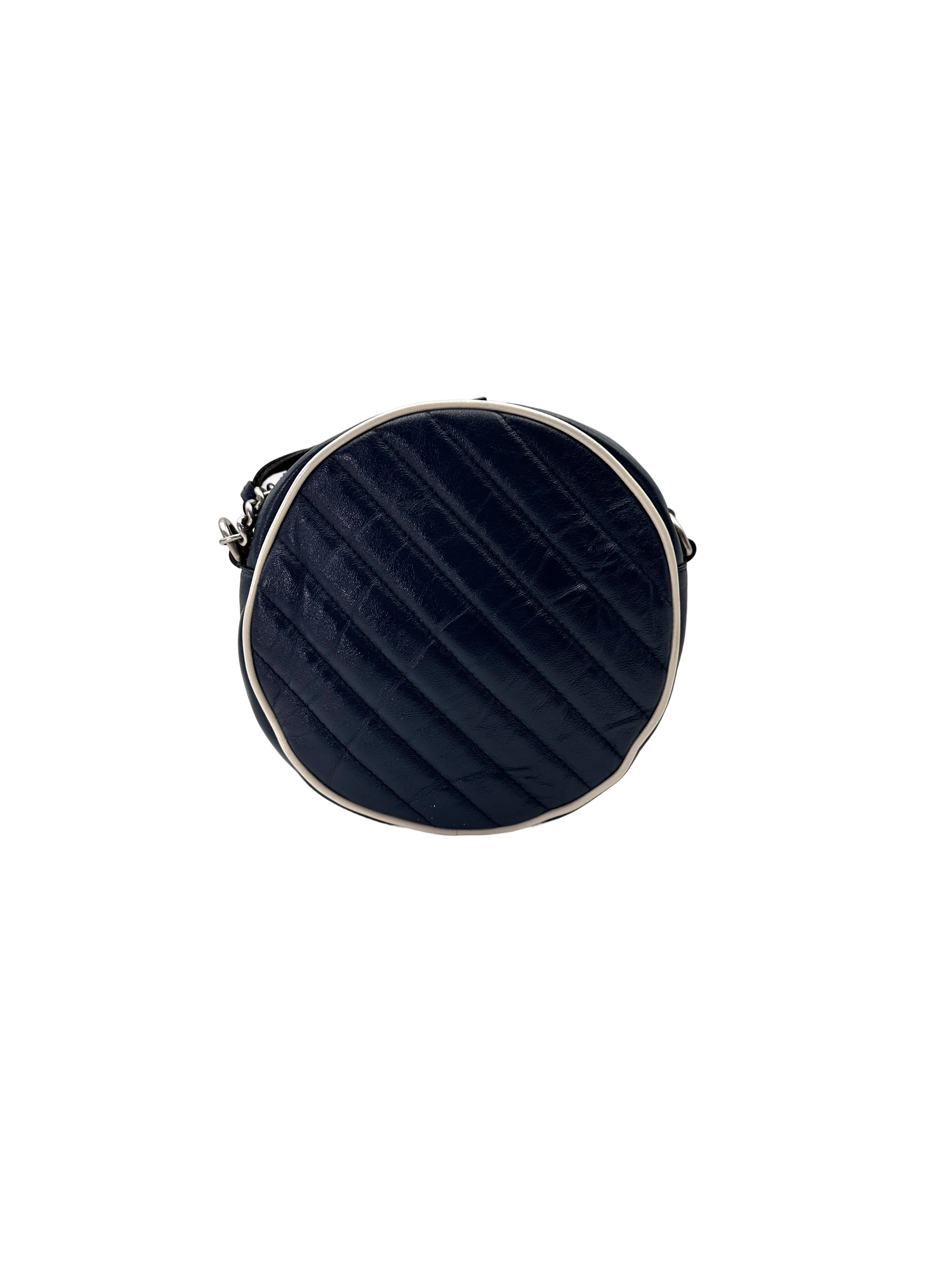 Gucci GG Marmont Blue Matelasse Leather Round Bag GG1088
