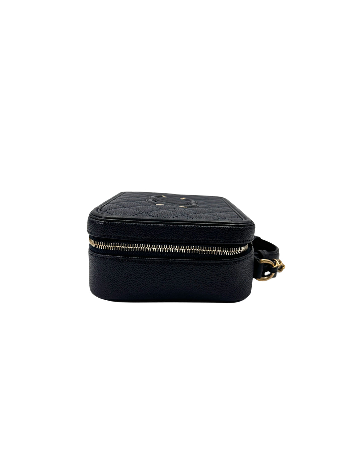 Chanel CC Filigree Navy Quilted Leather Vanity Case(27***52) CC2005