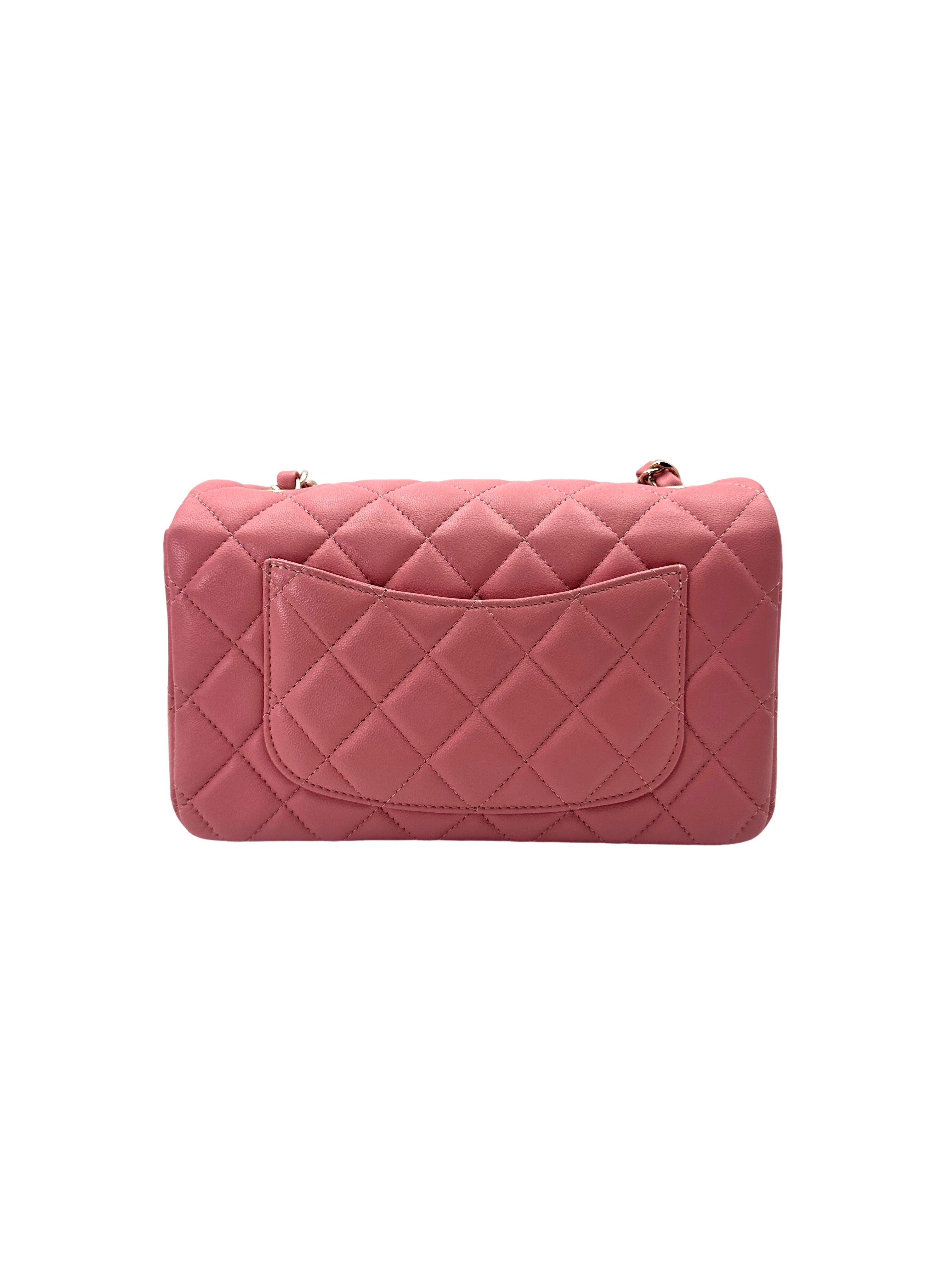 Chanel 17S Classic Flap Pink Quilted Leather Flap Bag With Gold Buckle(24***32) IRIS231