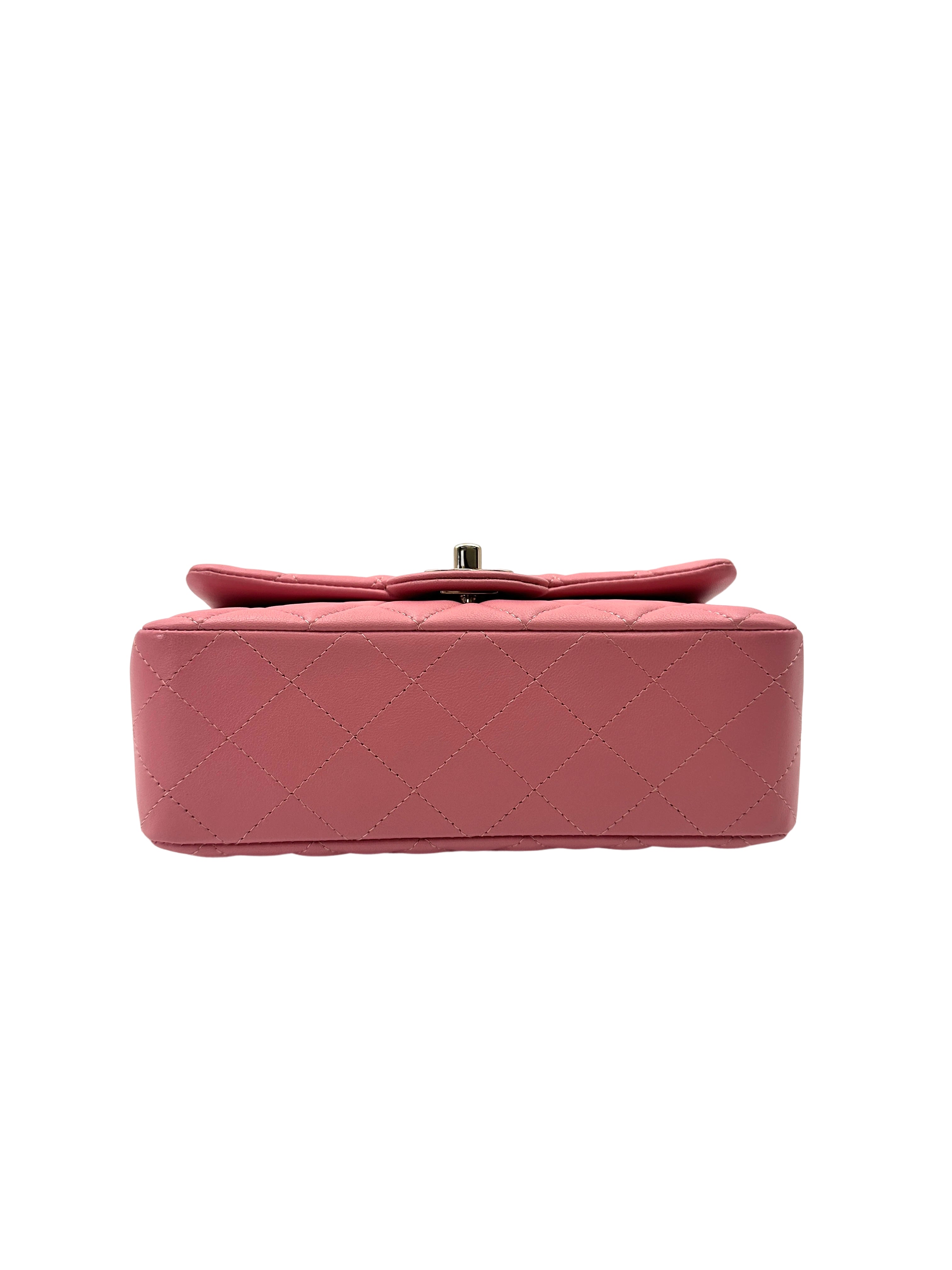 Chanel 17S Classic Flap Pink Quilted Leather Flap Bag With Gold Buckle(24***32) IRIS231