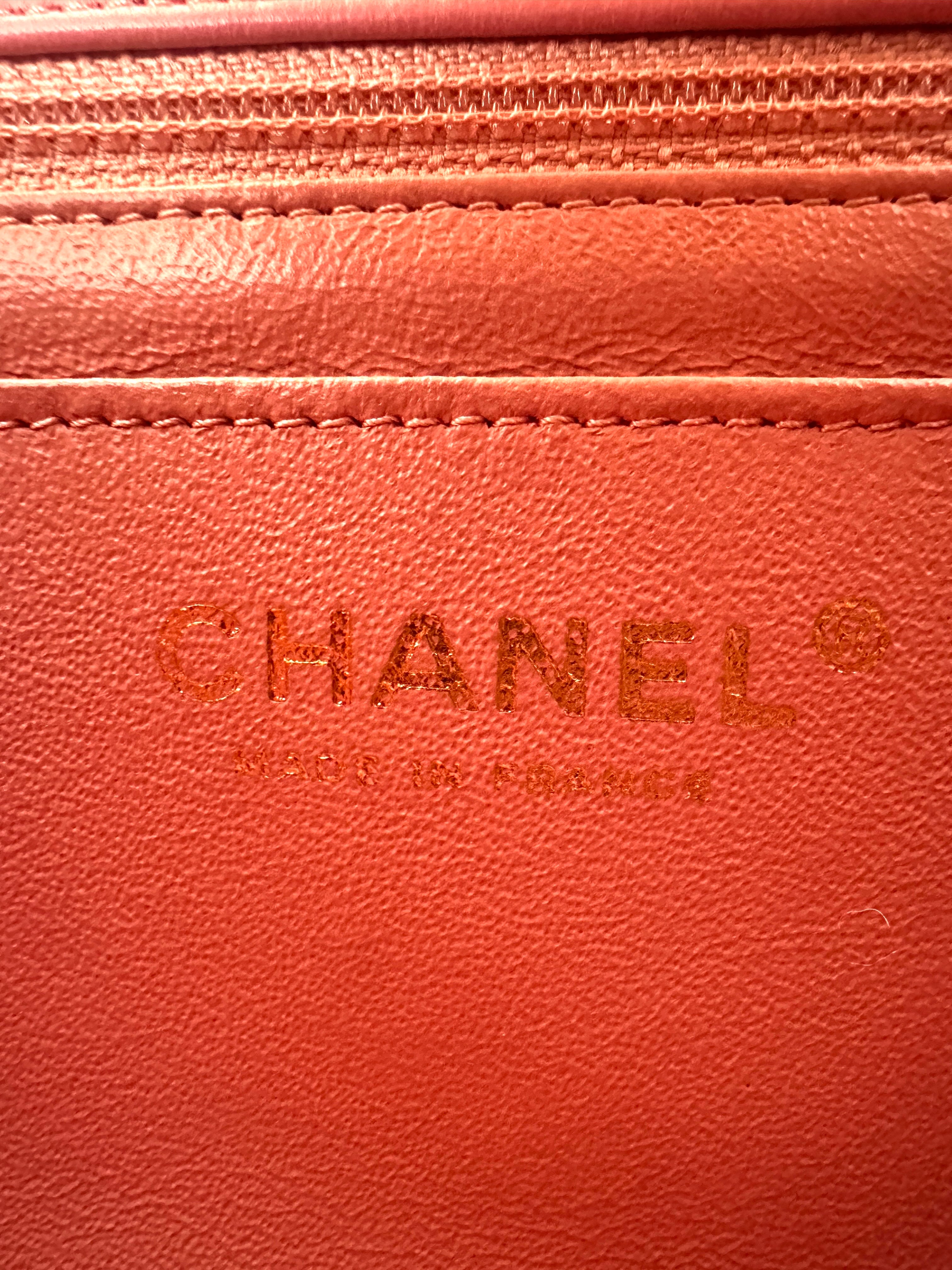 Chanel 17S Classic Flap Pink Quilted Leather Flap Bag With Gold Buckle(24***32) IRIS231