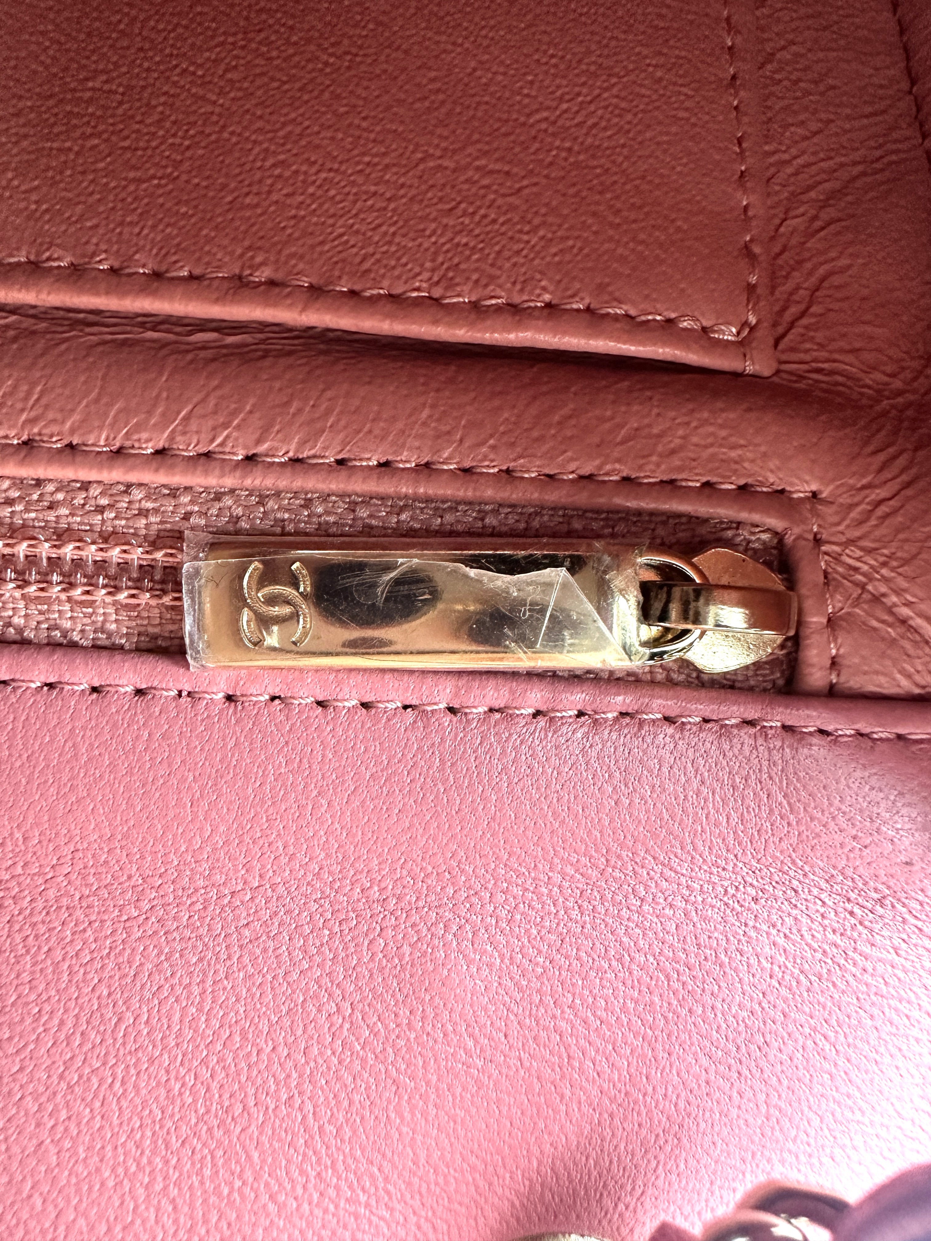 Chanel 17S Classic Flap Pink Quilted Leather Flap Bag With Gold Buckle(24***32) IRIS231