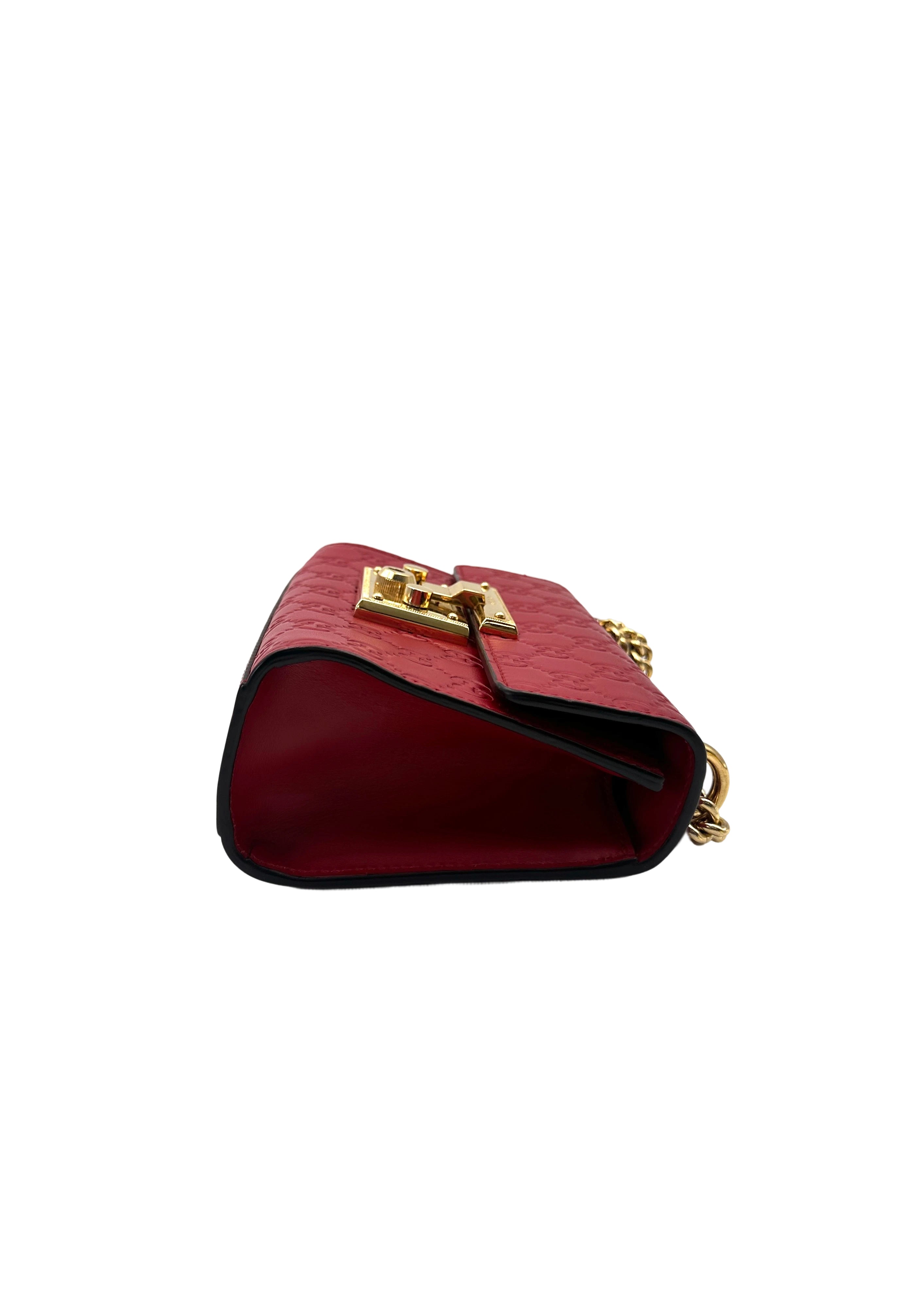 Gucci Padlock Red Guccissima Leather Shoulder Bag GG1090