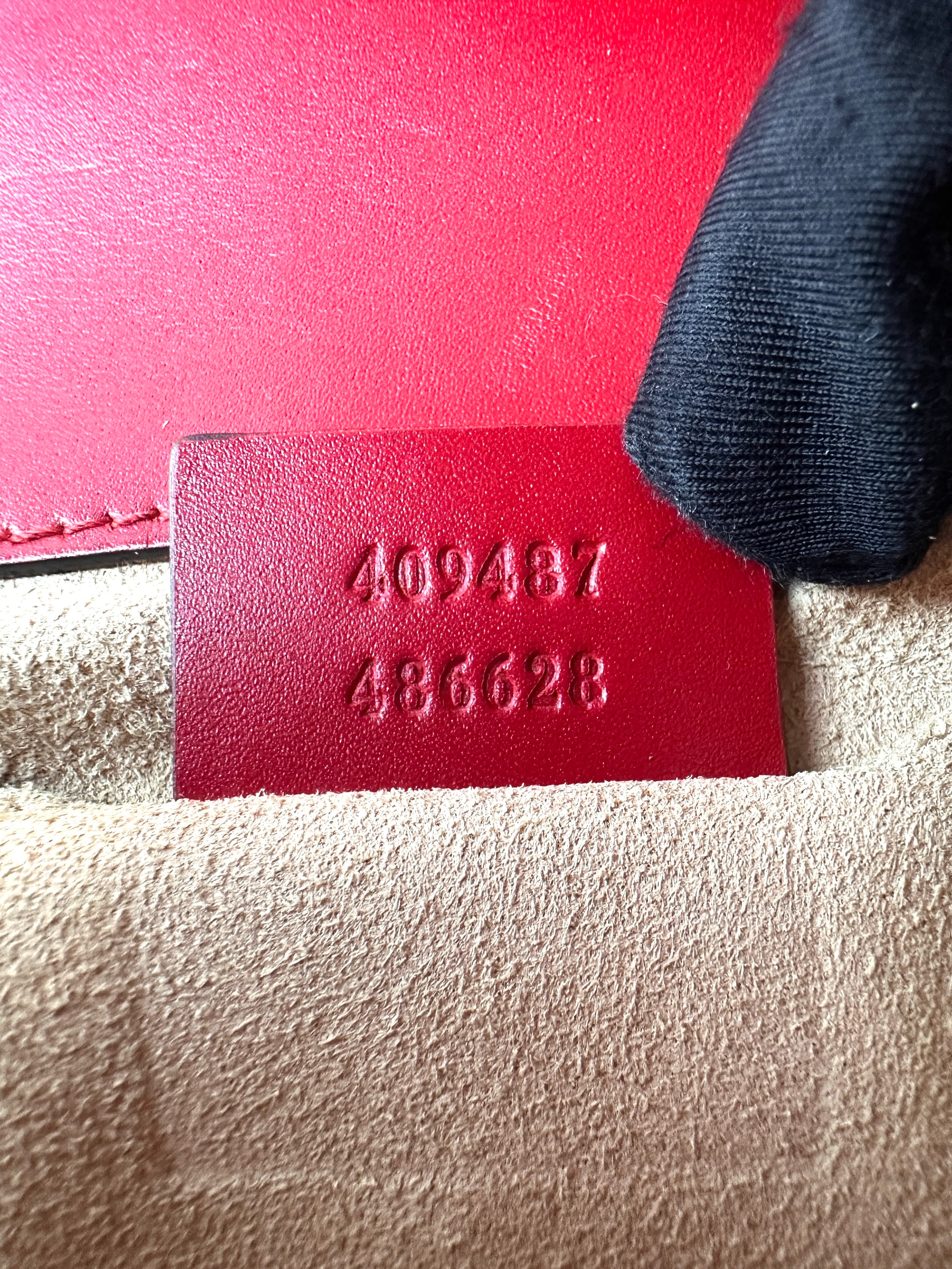 Gucci Padlock Red Guccissima Leather Shoulder Bag GG1090