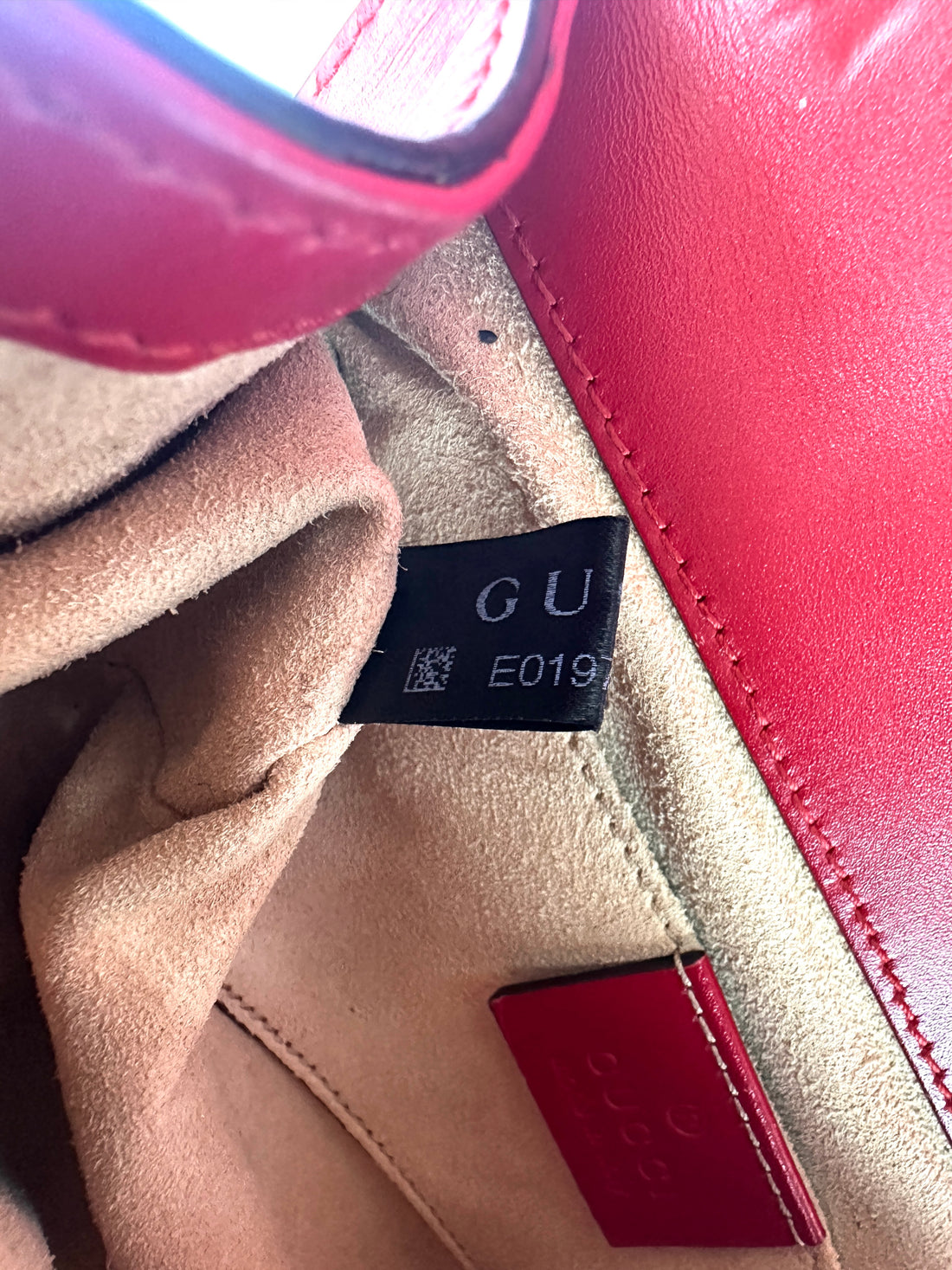 Gucci Padlock Red Guccissima Leather Shoulder Bag GG1090