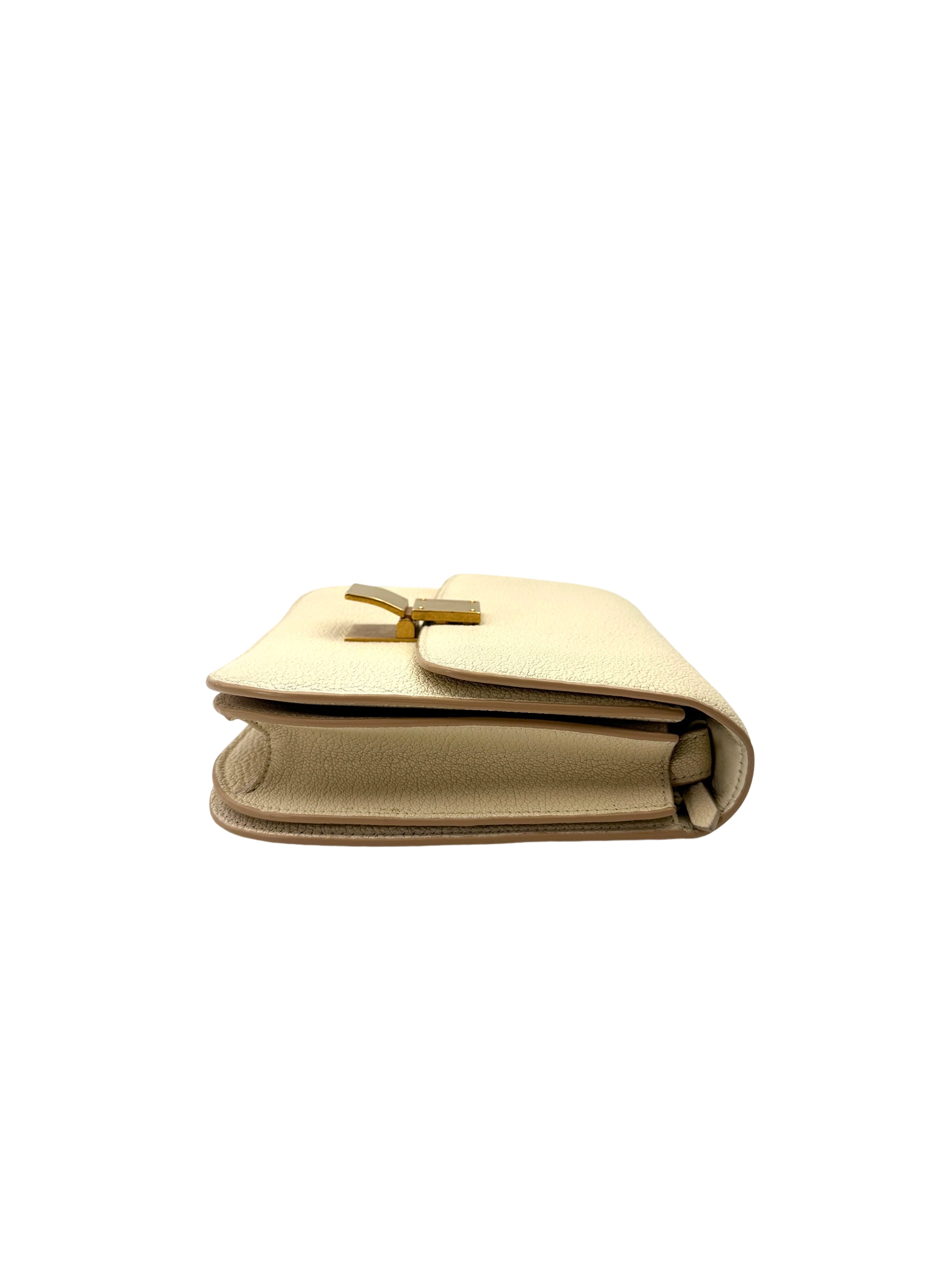 Celine Classic Box White Leather Shoulder Bag CE161