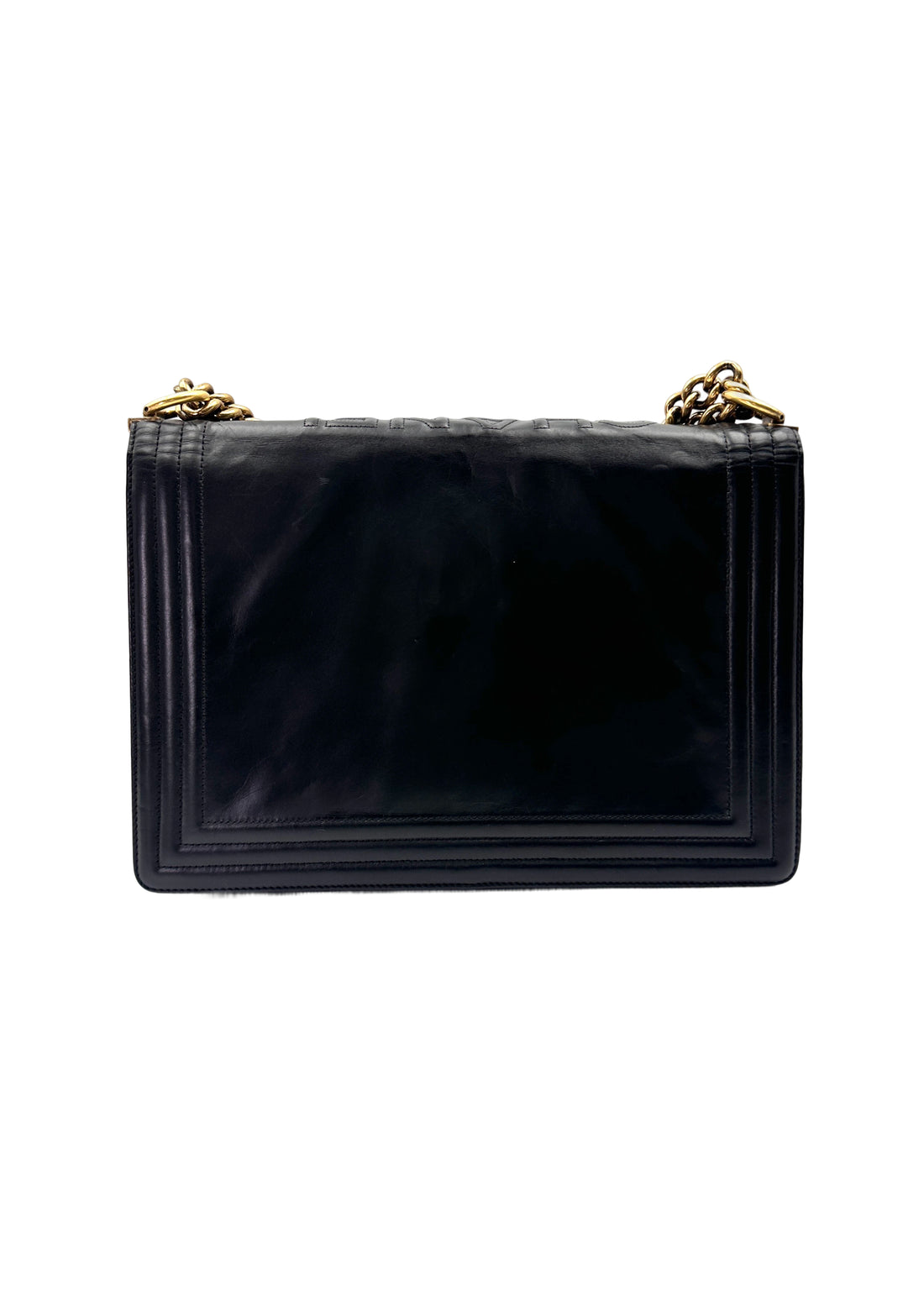Chanel LeBoy Black Smooth Leather Flap Bag With Gold Buckle(15***98) CC2007