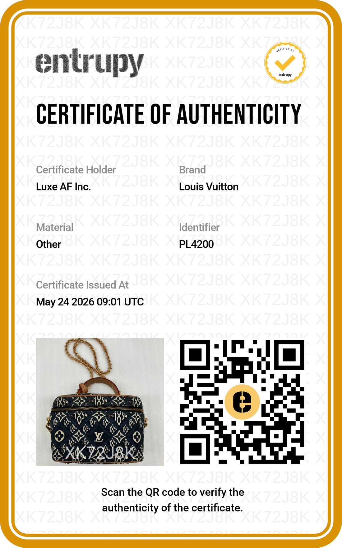 Louis Vuitton  Since 1854 Navy/White Jacquard Canvas Vanity Case LV2814