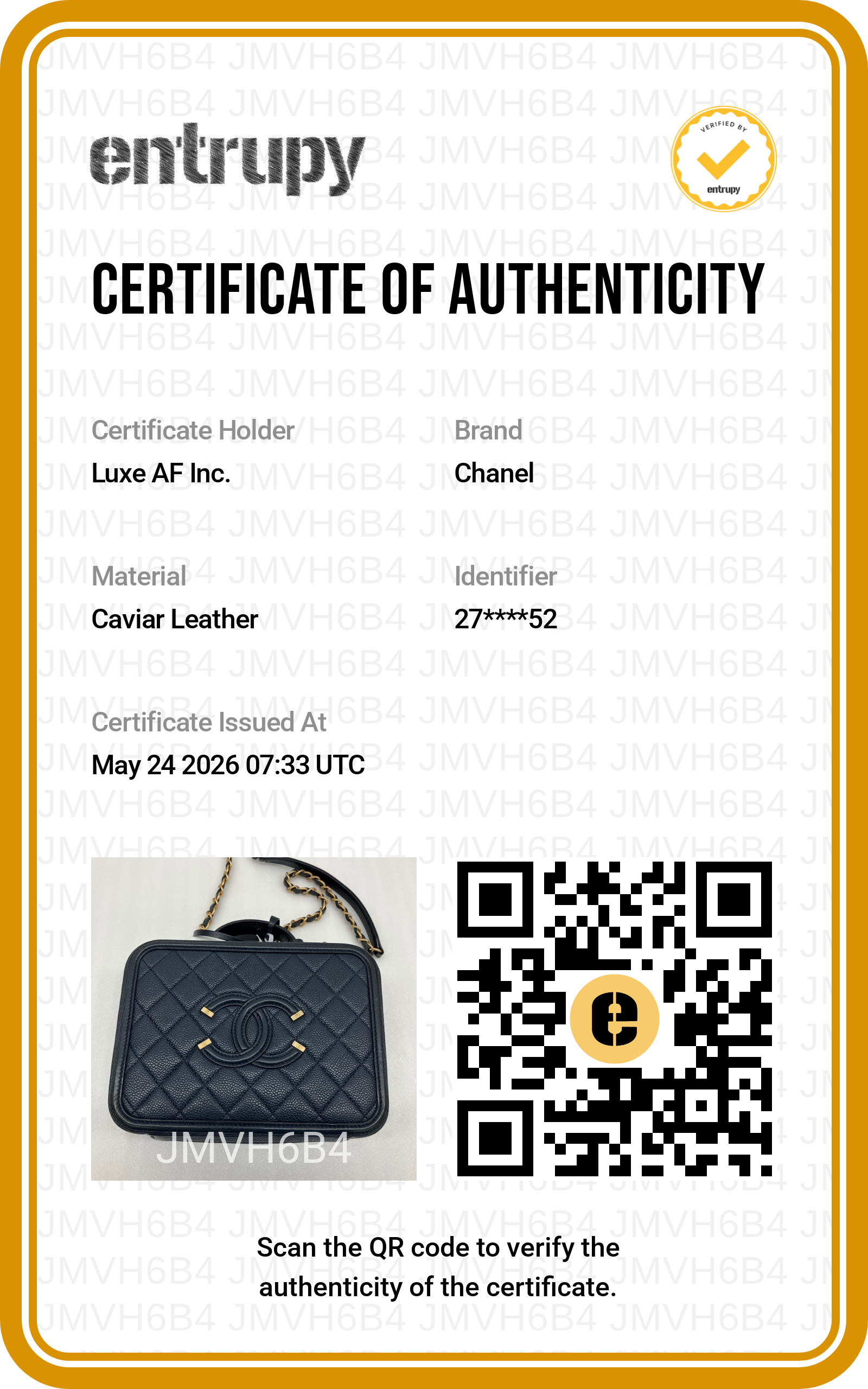 Chanel CC Filigree Navy Quilted Leather Vanity Case(27***52) CC2005