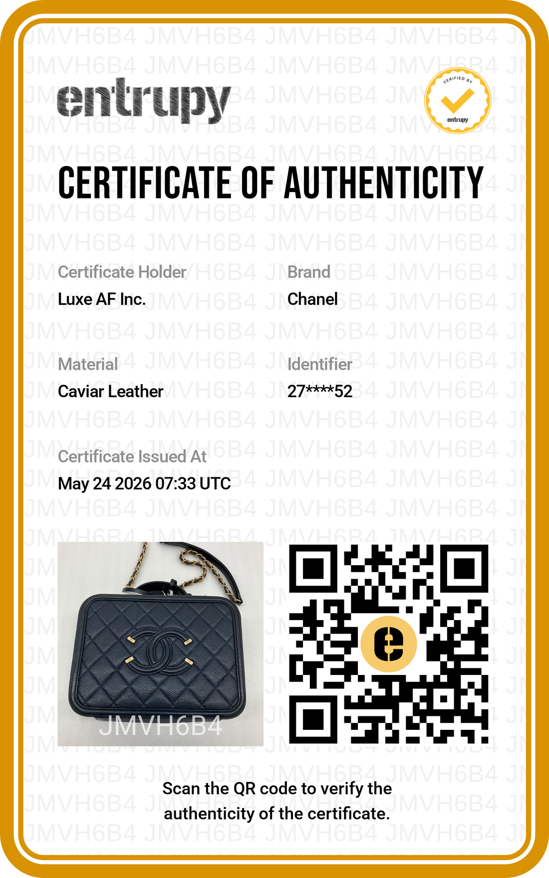 Chanel CC Filigree Navy Quilted Leather Vanity Case(27***52) CC2005