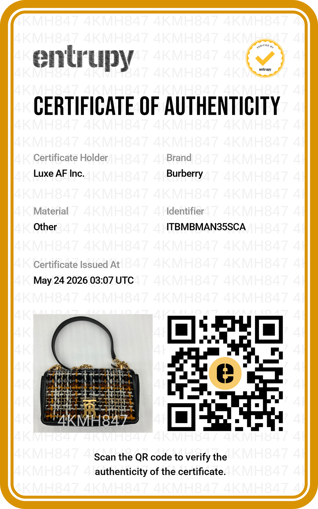 Burberry Lola Tweed Shoulder Bag BR62