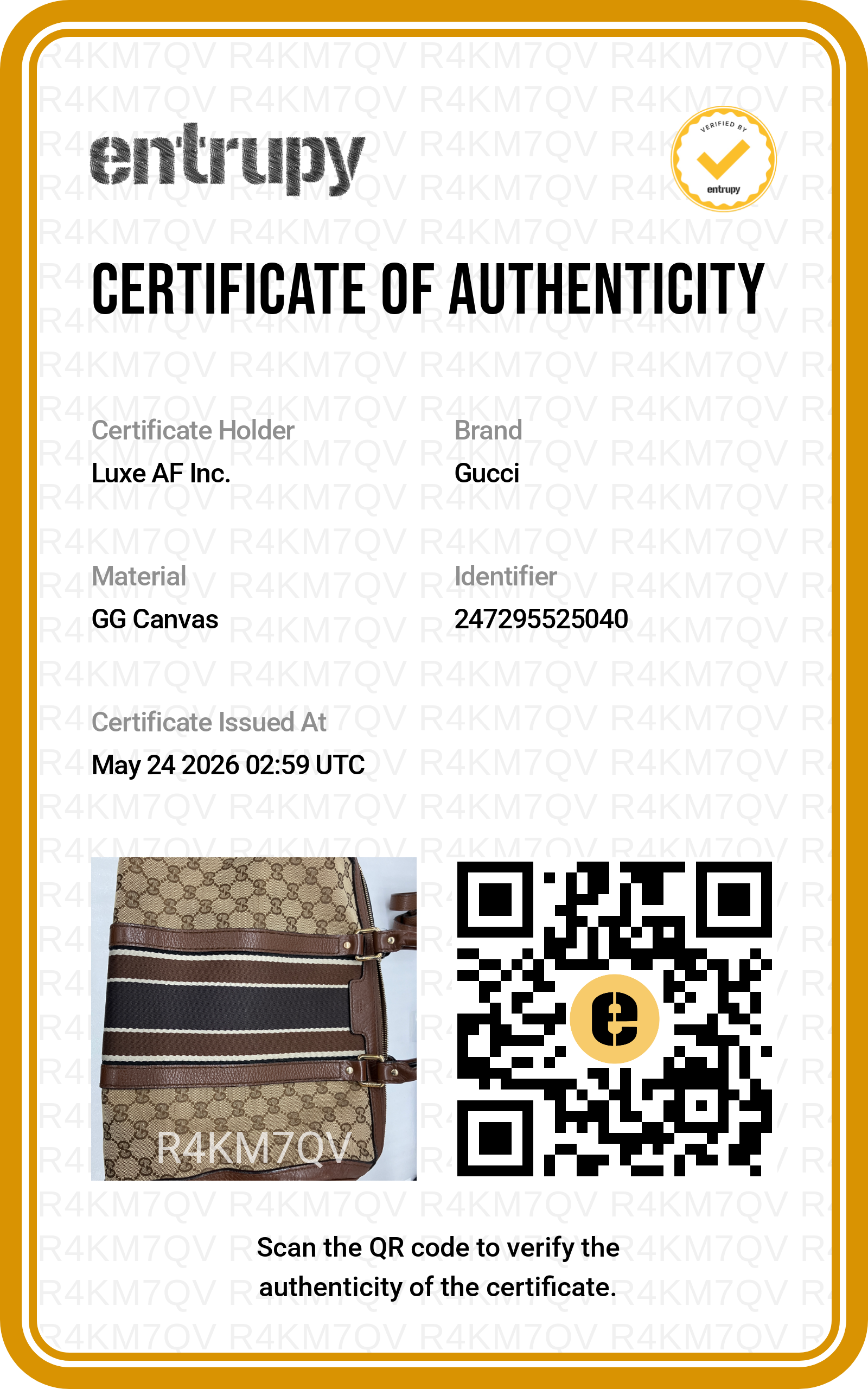 Gucci GG Canvas Boston Bag With Brown Stripe GG1130