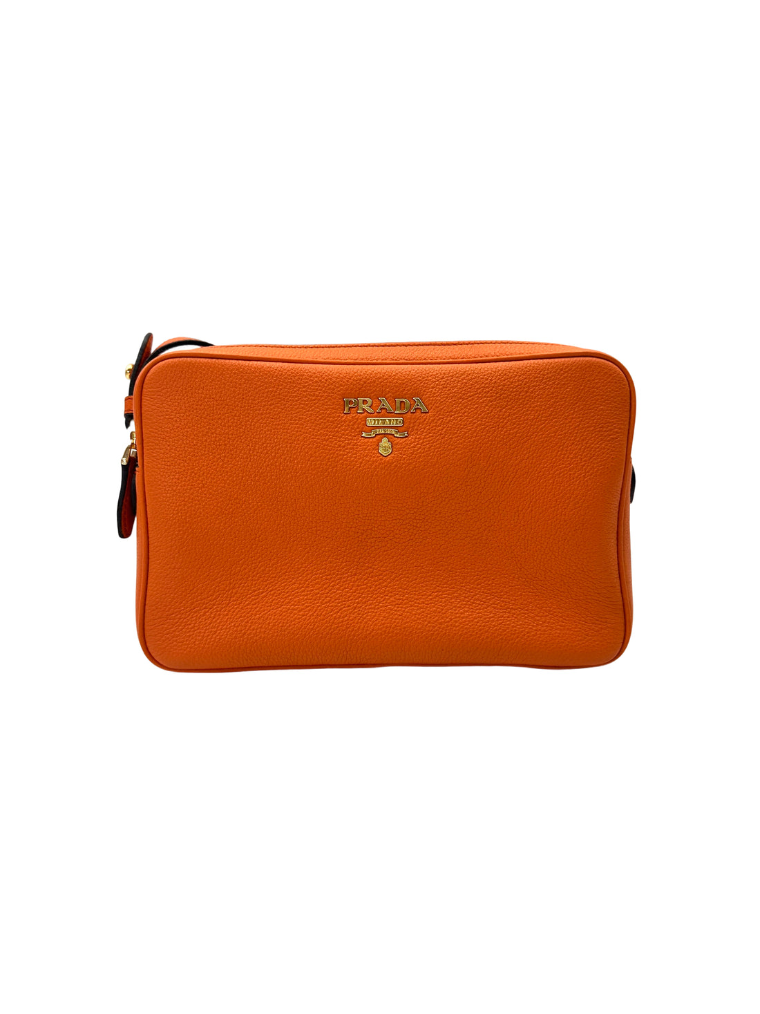 Prada Orange Saffiano Leather Camera Bag PR377