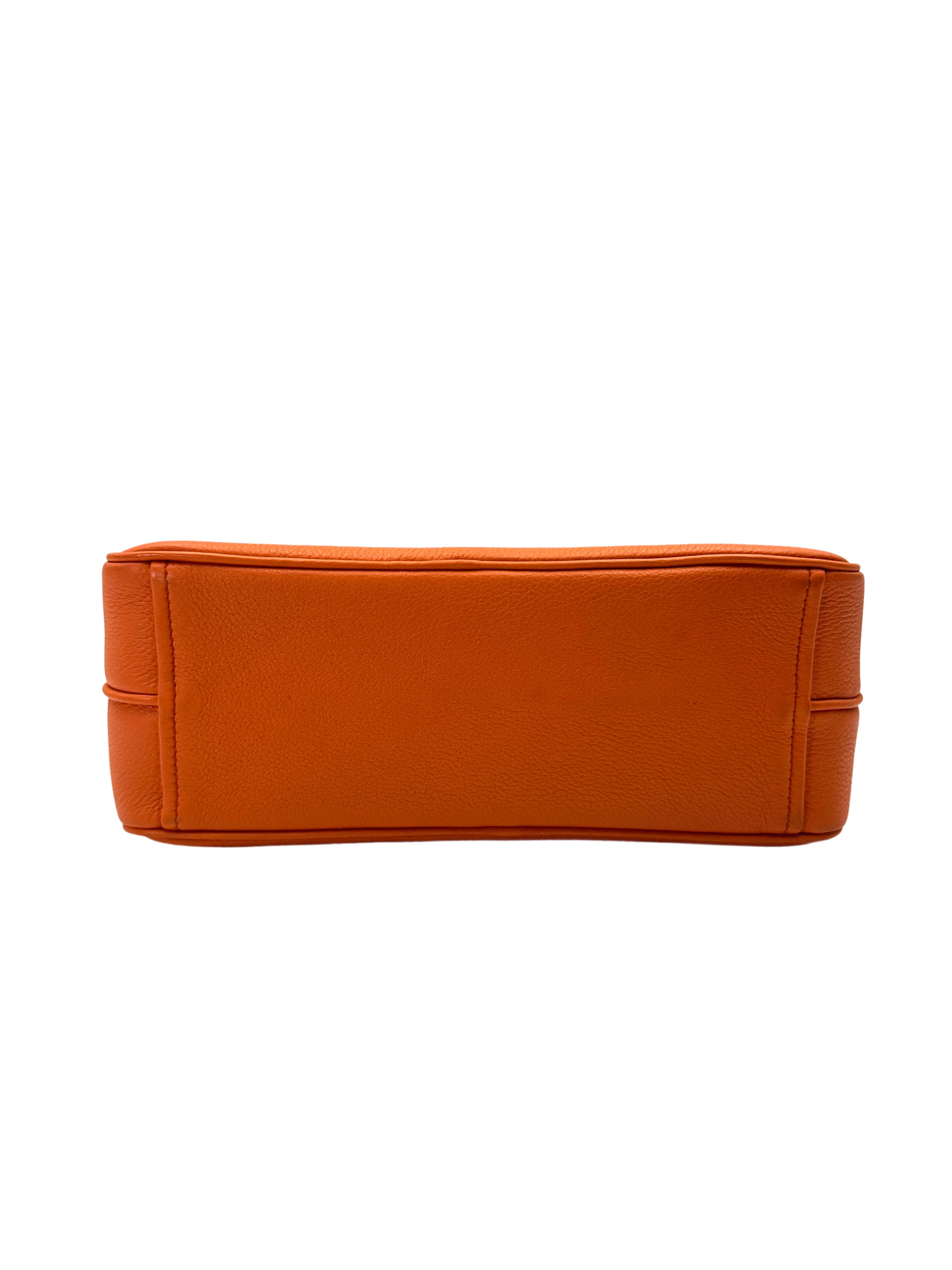 Prada Orange Saffiano Leather Camera Bag PR377
