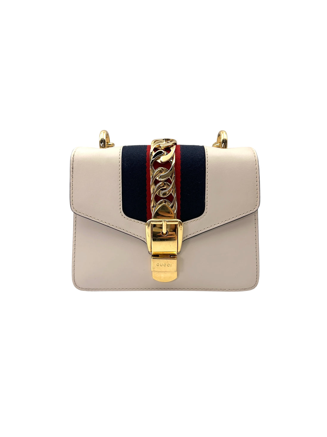Gucci Sylvie White Leather Shoulder Bag GG1091