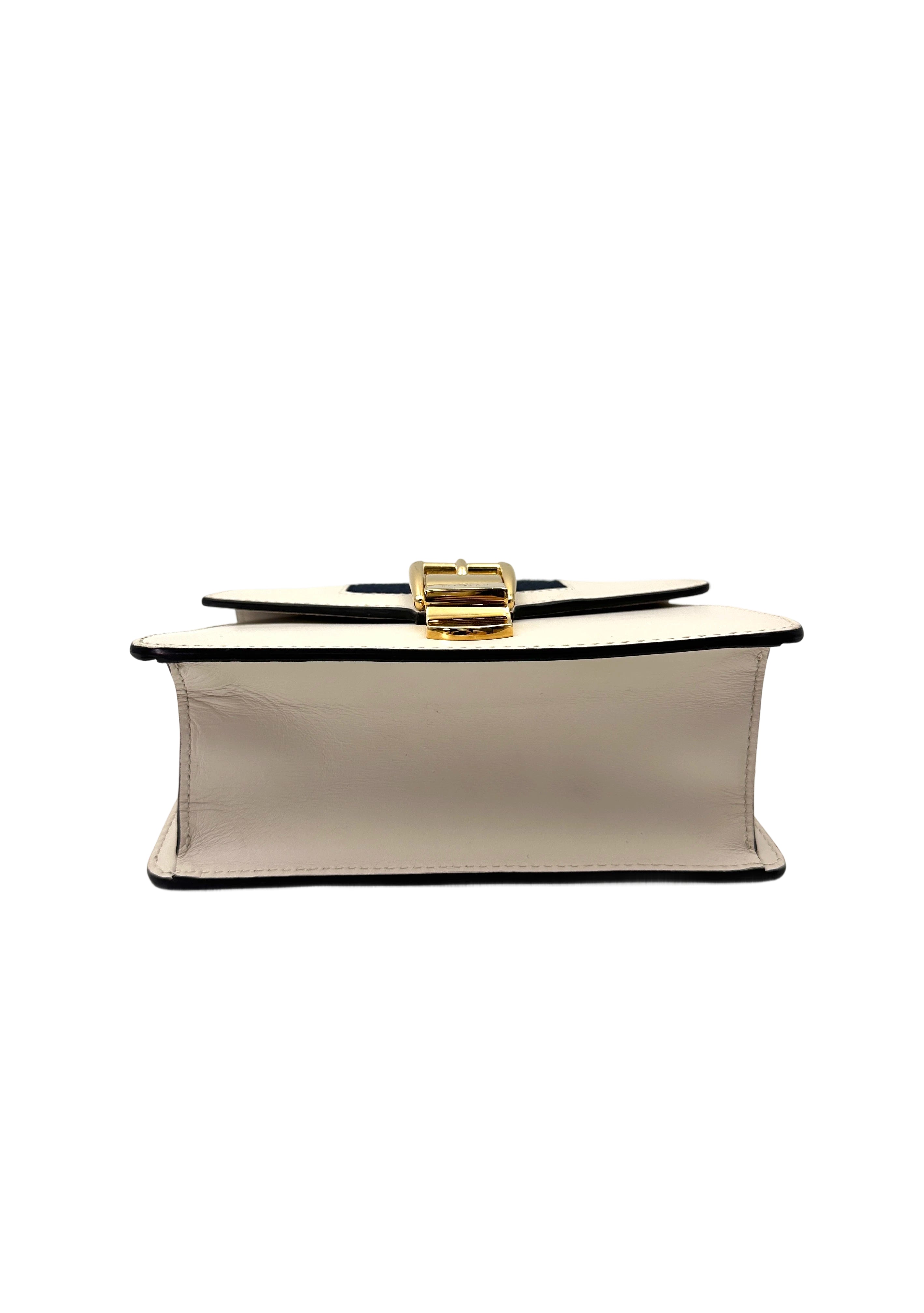 Gucci Sylvie White Leather Shoulder Bag GG1091
