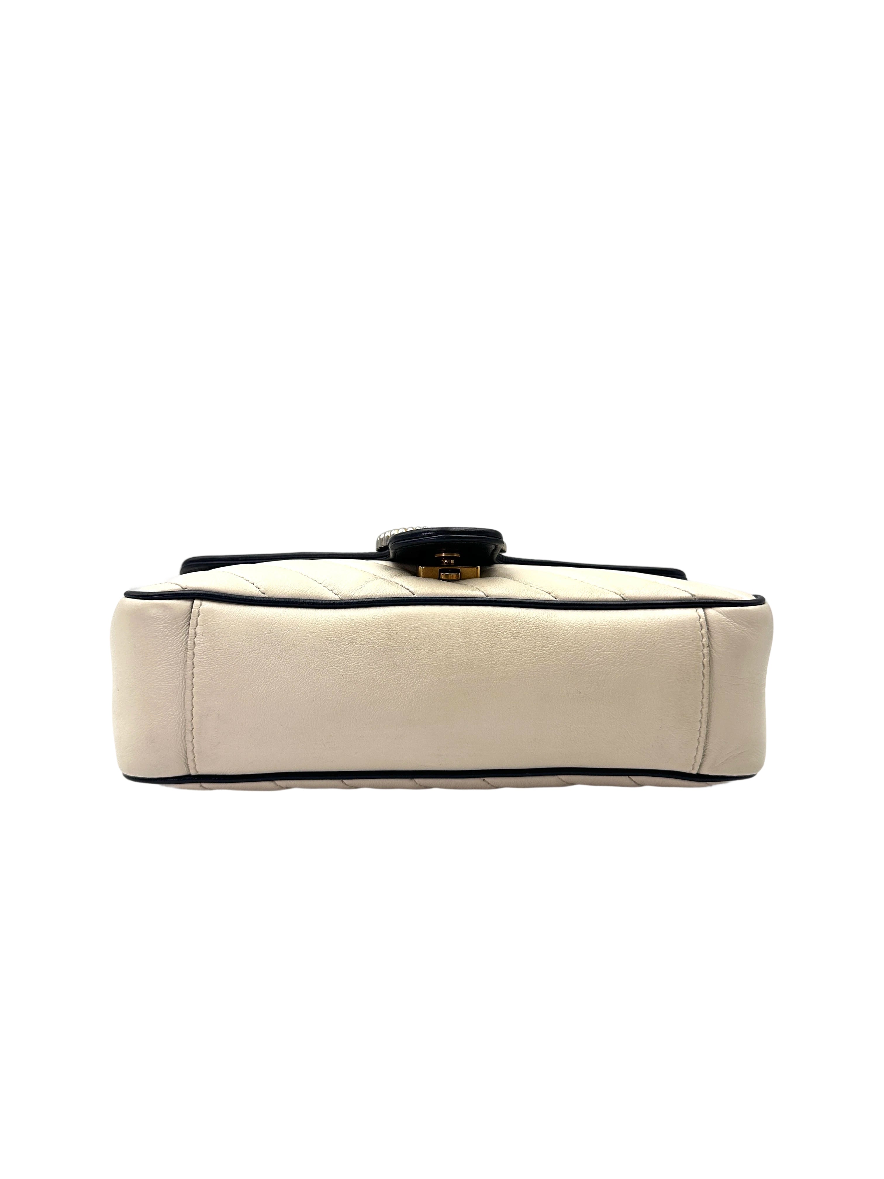 Gucci GG Marmont White Matelasse Leather Shoulder Bag GG1089