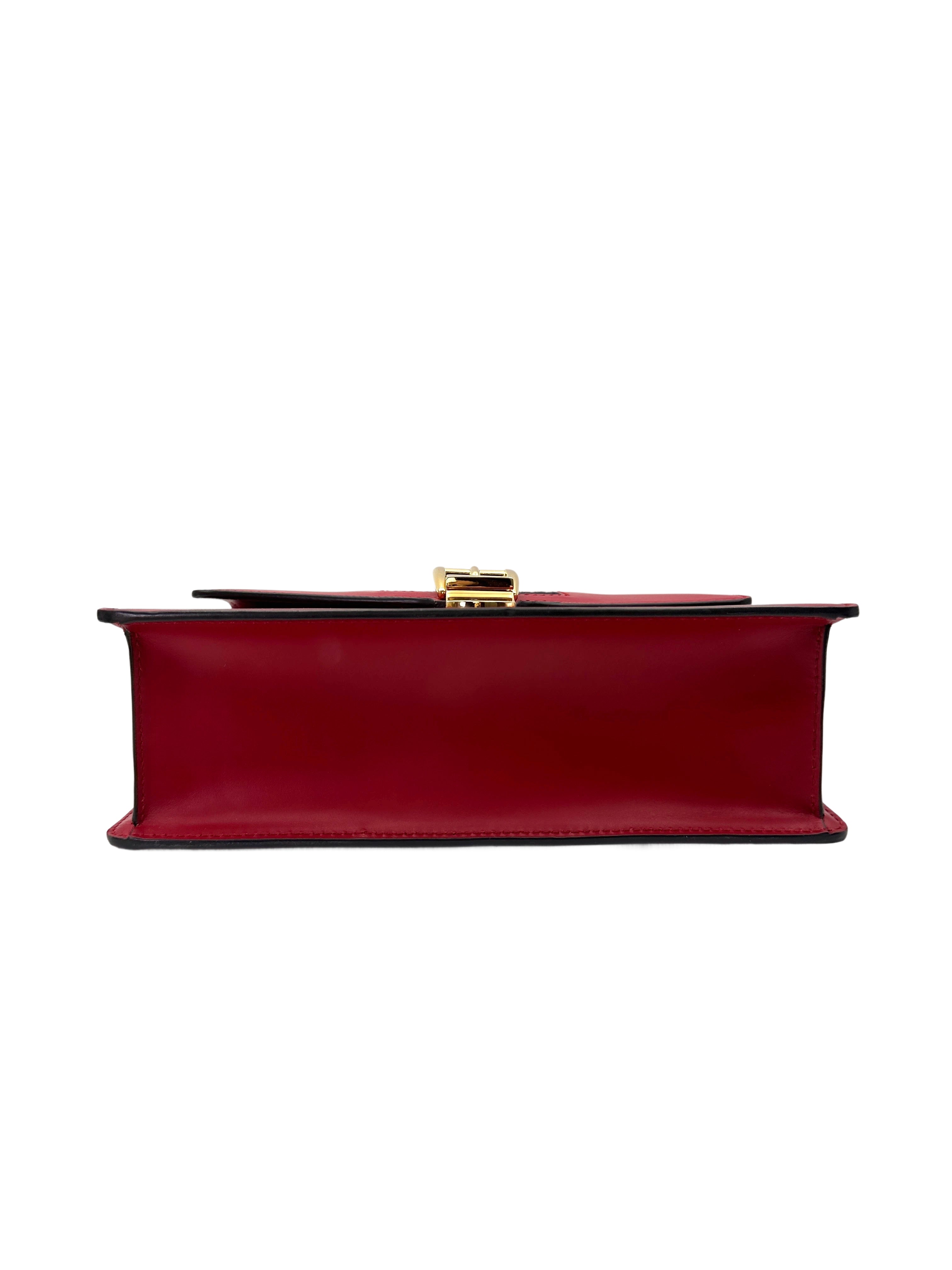 Gucci Sylvie Red Leather Shoulder Bag GG1092
