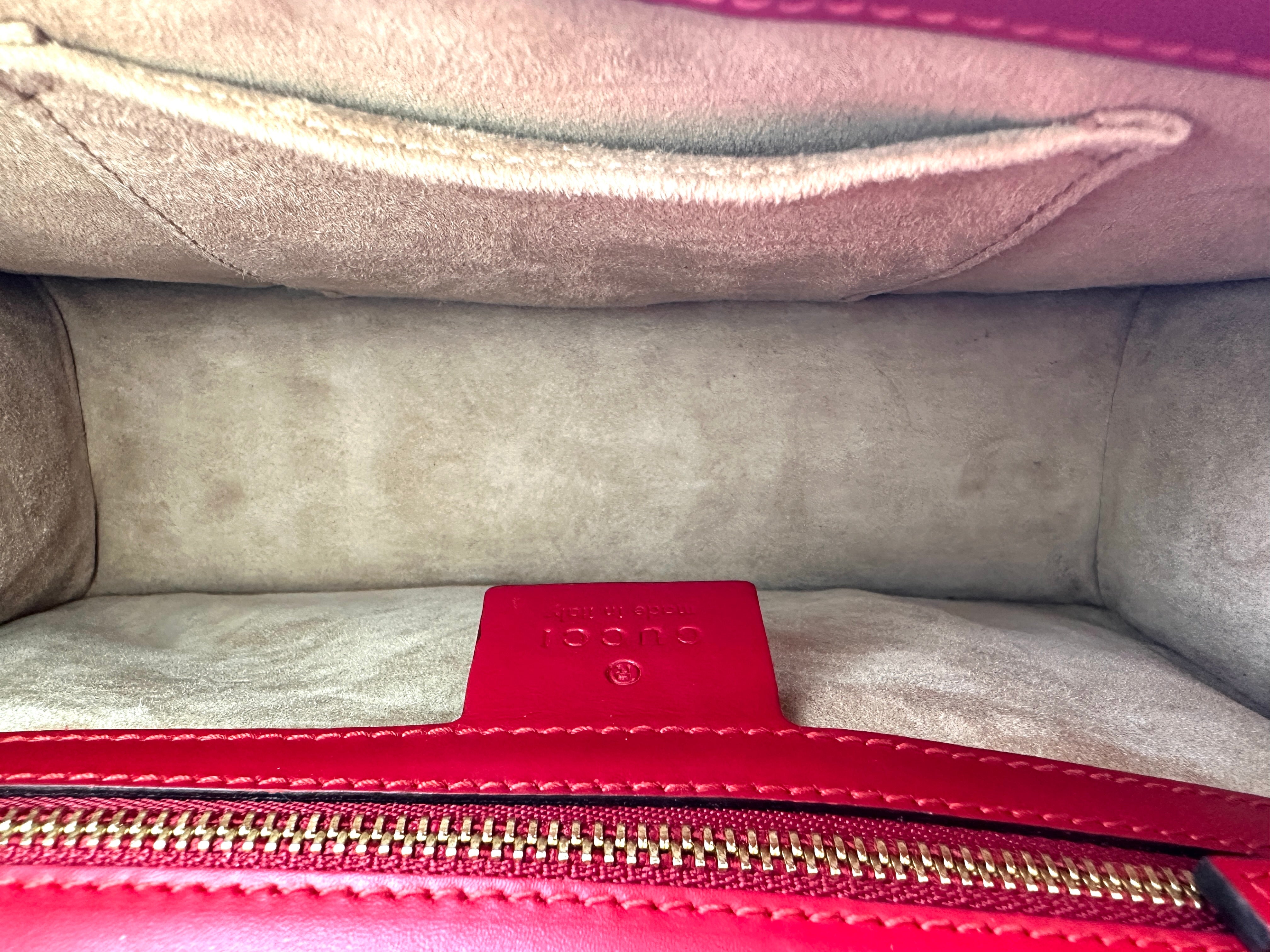 Gucci Sylvie Red Leather Shoulder Bag GG1092