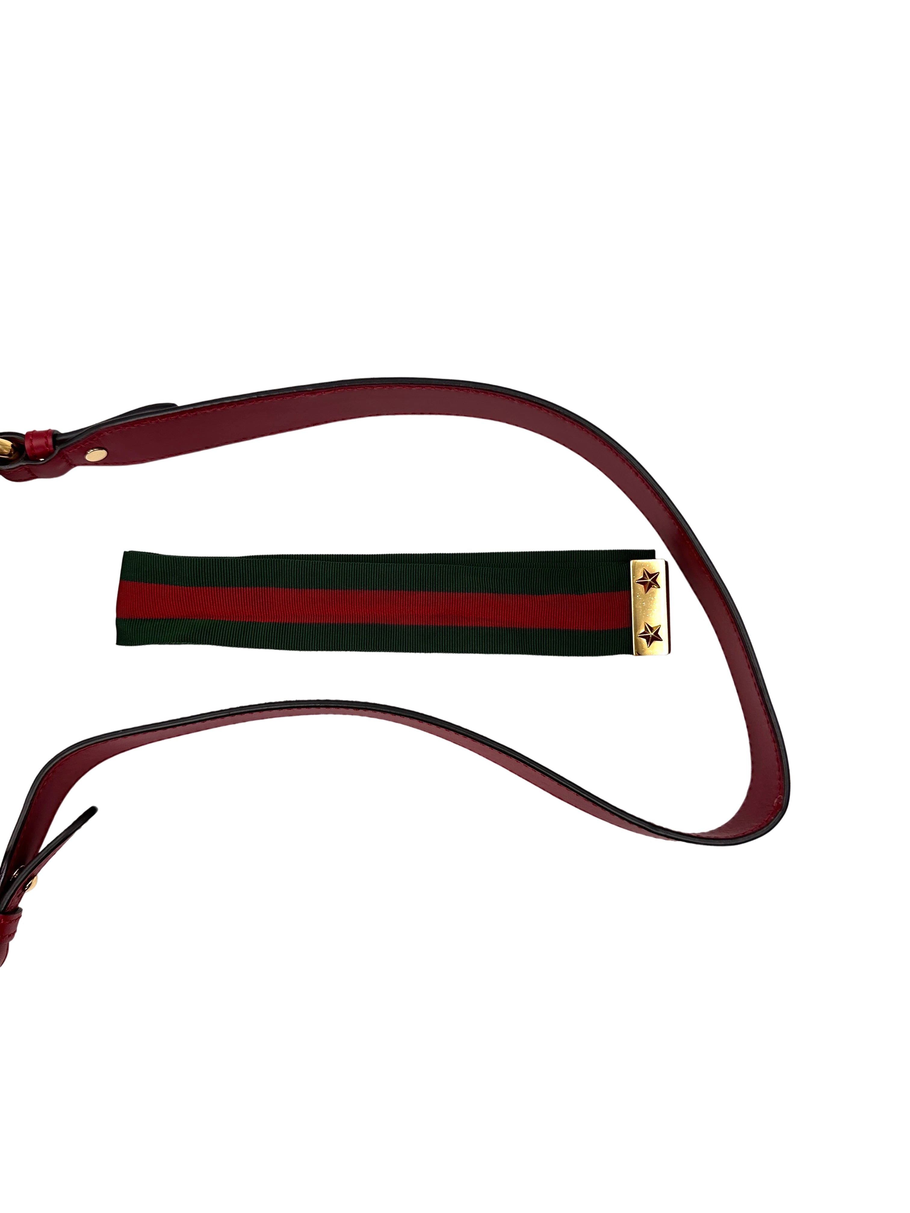 Gucci Sylvie Red Leather Shoulder Bag GG1092
