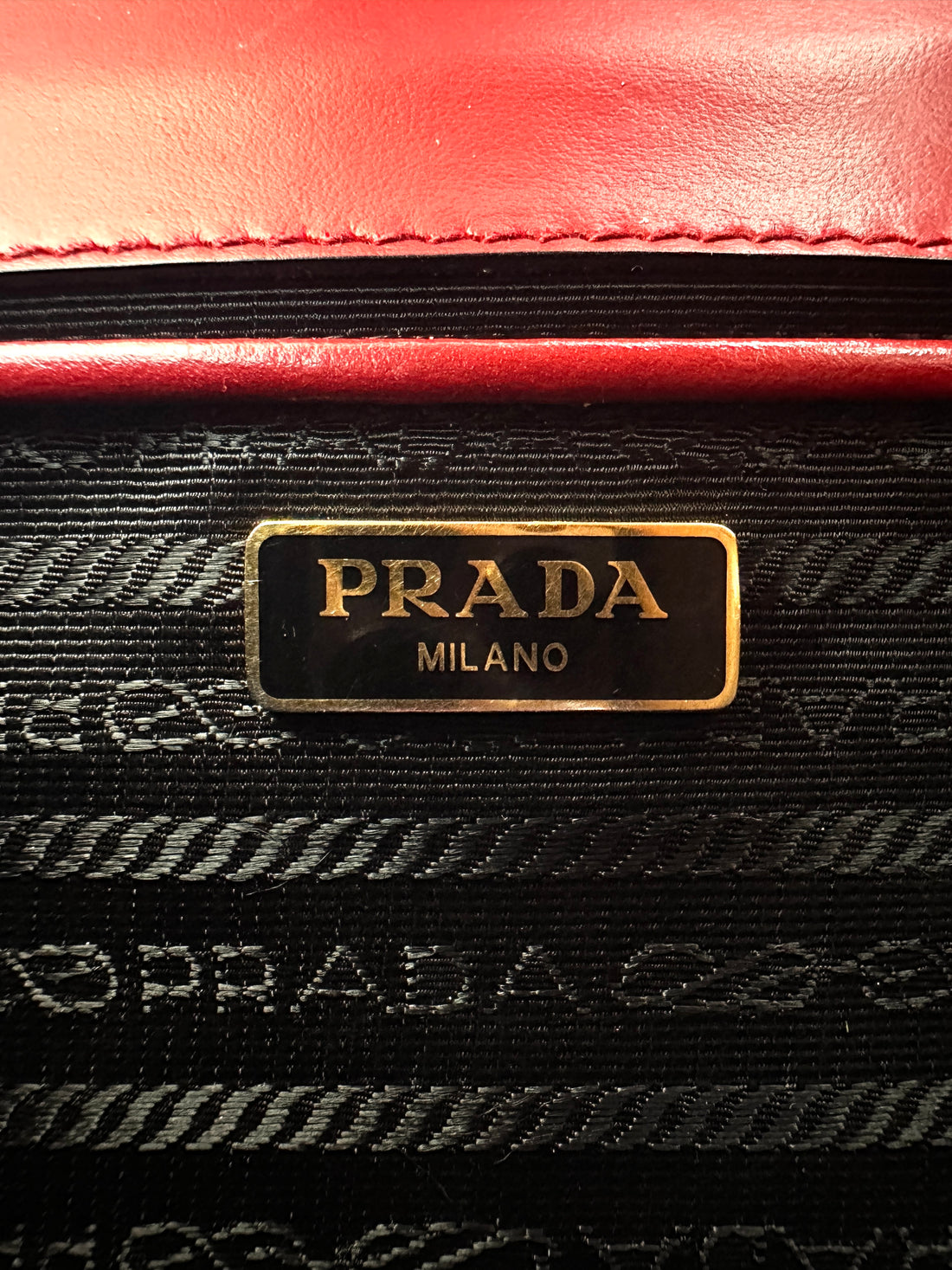 Prada Red Saffiano Leather Envelope Shoulder Bag PR376