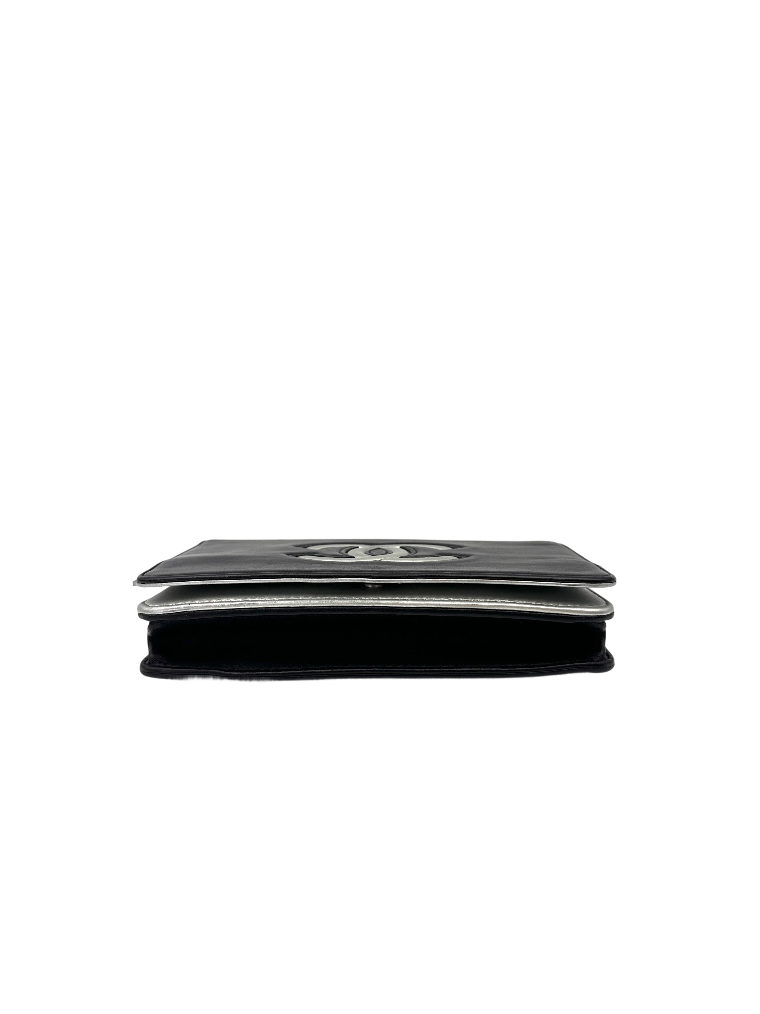Chanel CC Filigree Black/White Wallet On Chain(22***57) CC2011