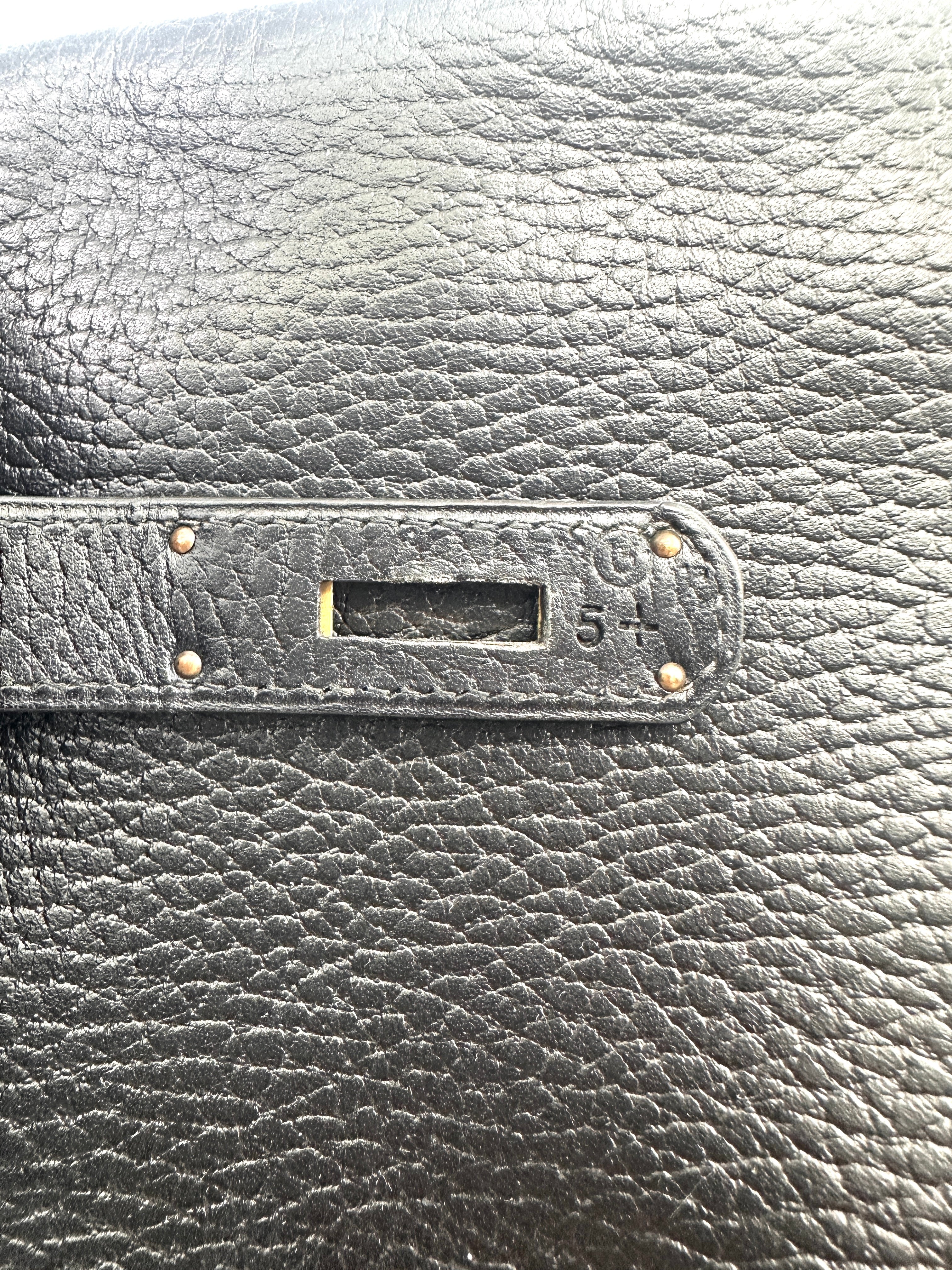 Hermes Kelly32 Black Leather Top Handle Bag HR114