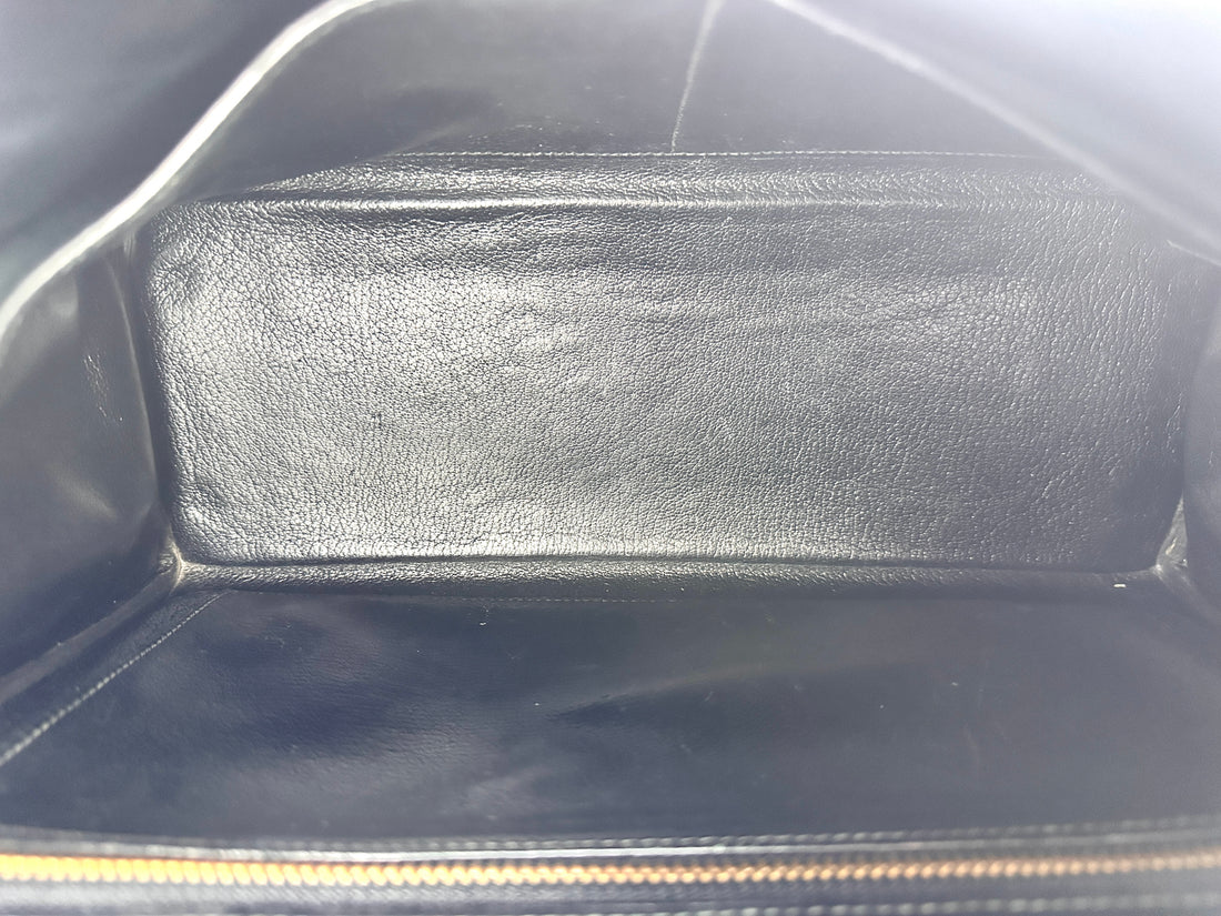 Hermes Kelly32 Black Leather Top Handle Bag HR114