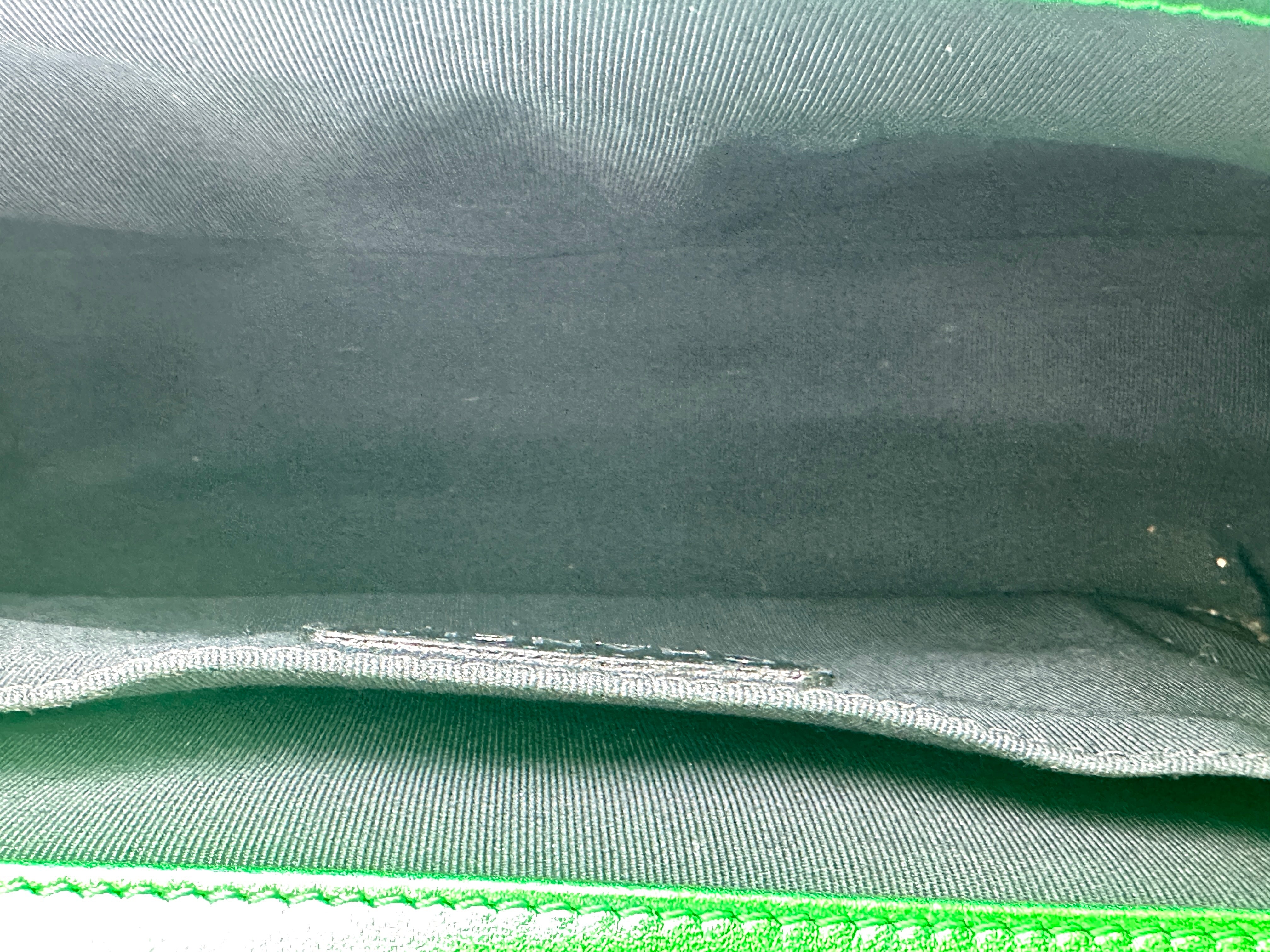 Chanel LeBoy Metallic Green Quilted Leather Medium Size Flap Bag With Silver Buckle(19***60) CC2010