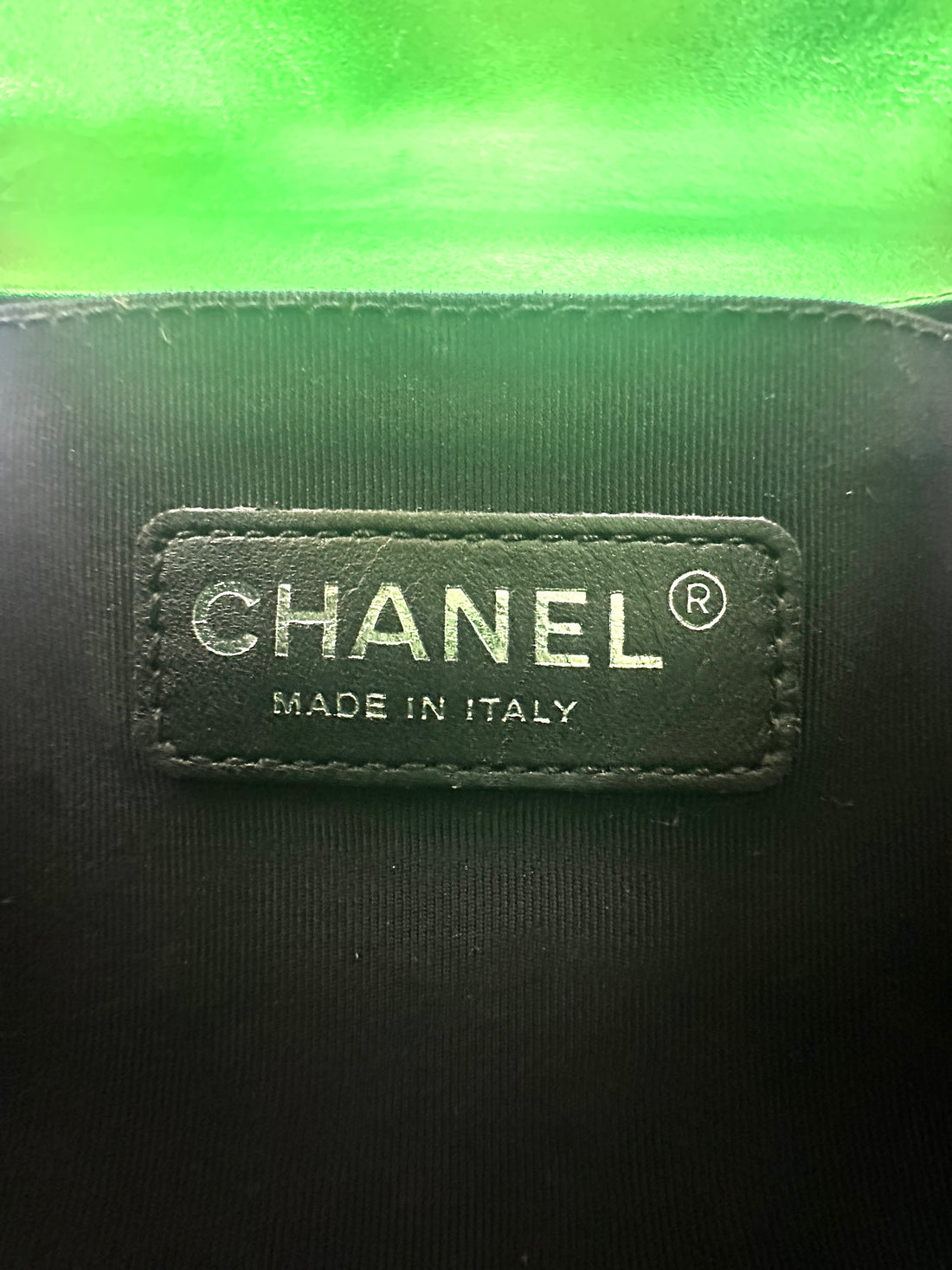 Chanel LeBoy Metallic Green Quilted Leather Medium Size Flap Bag With Silver Buckle(19***60) CC2010
