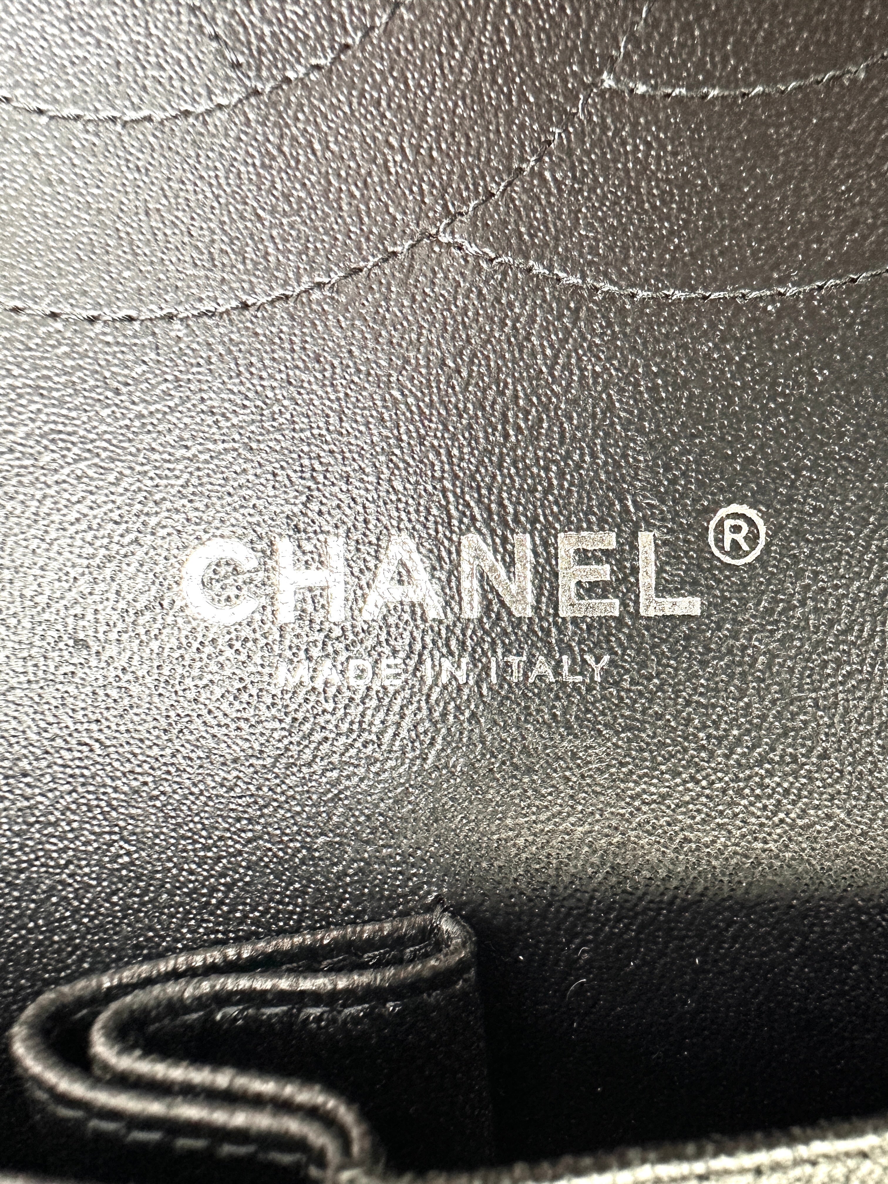 Chanel Classic Flap Black Quilted Patent Leather Jumbo Shoulder Bag With Silver Buckle(19***85) CC2010-1