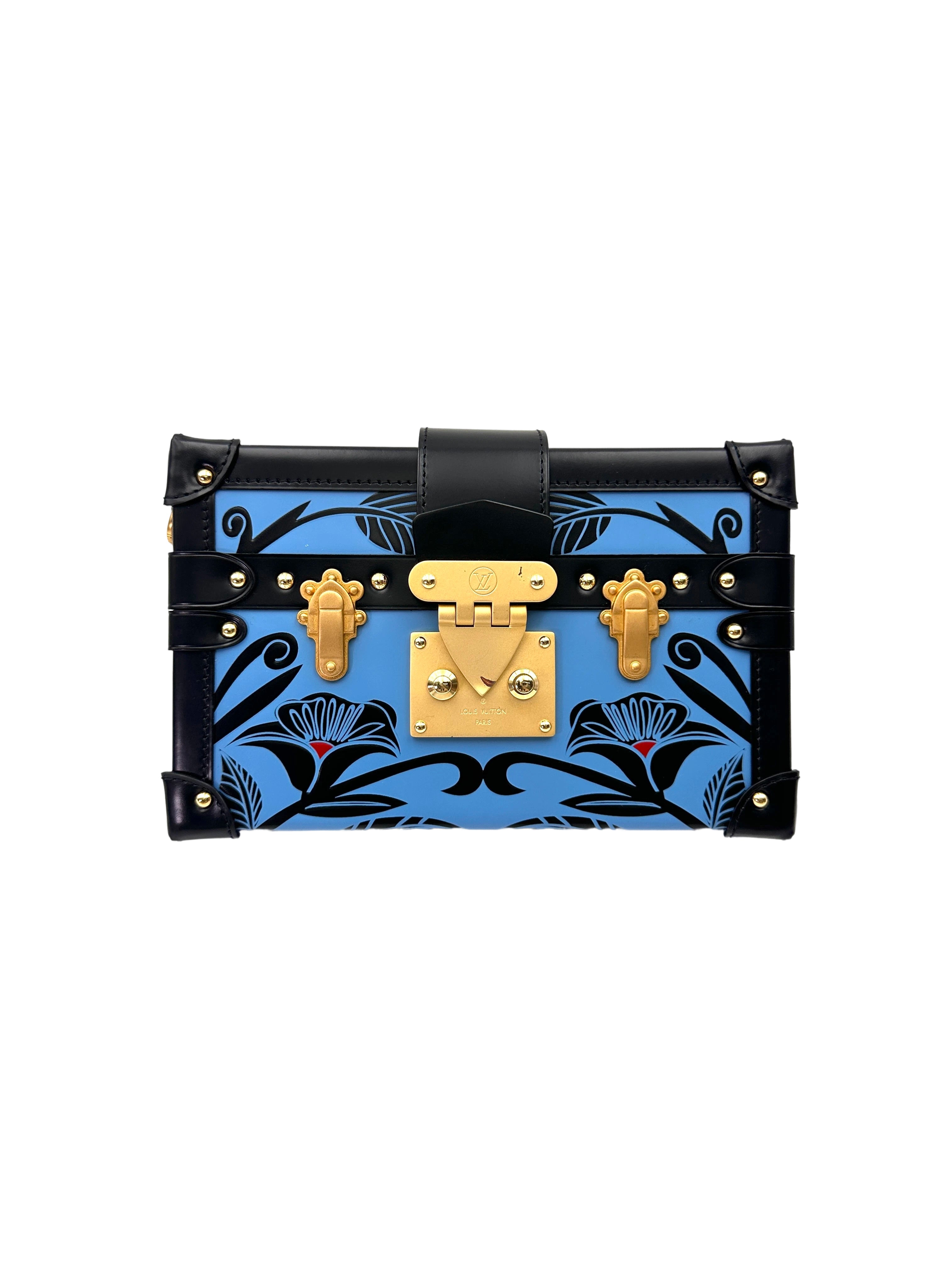 Louis Vuitton Petite Malle Blue Floral Printed Monogram Shoulder Bag LV2824