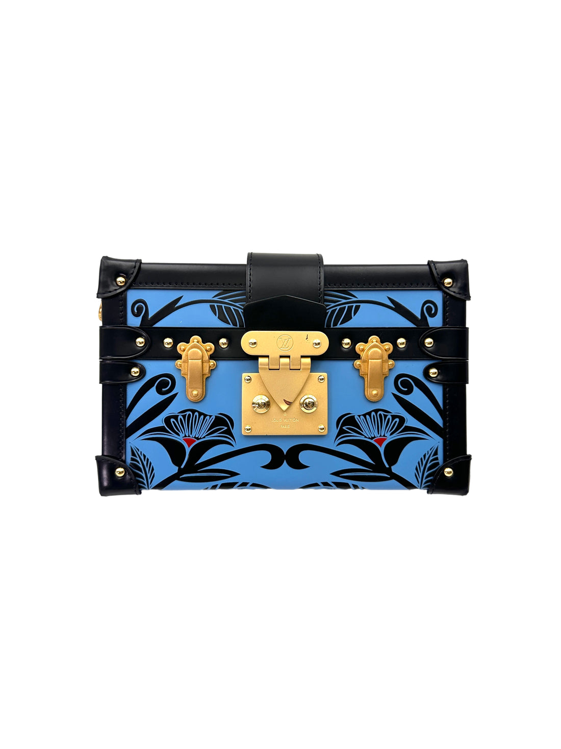 Louis Vuitton Petite Malle Blue Floral Printed Monogram Shoulder Bag LV2824